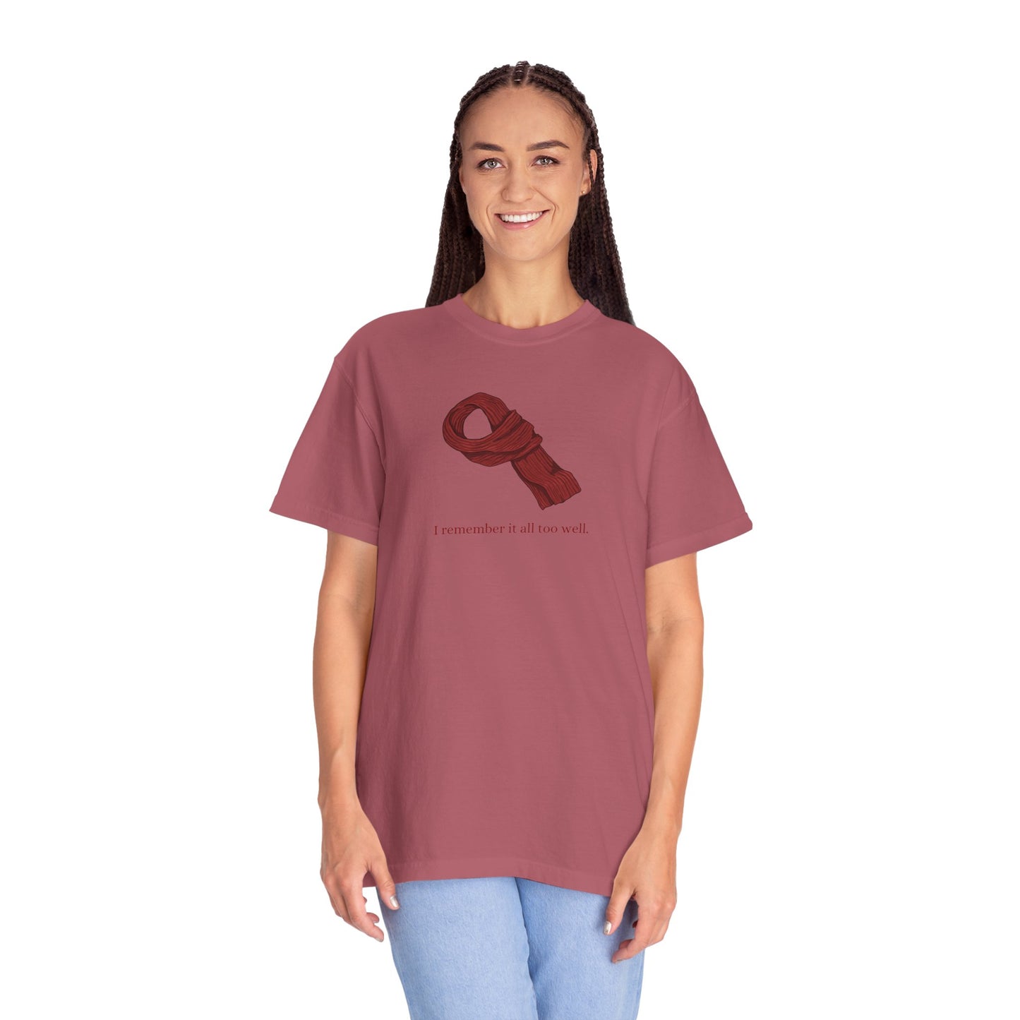 All Too Well Red Scarf Comfort Colors Tee