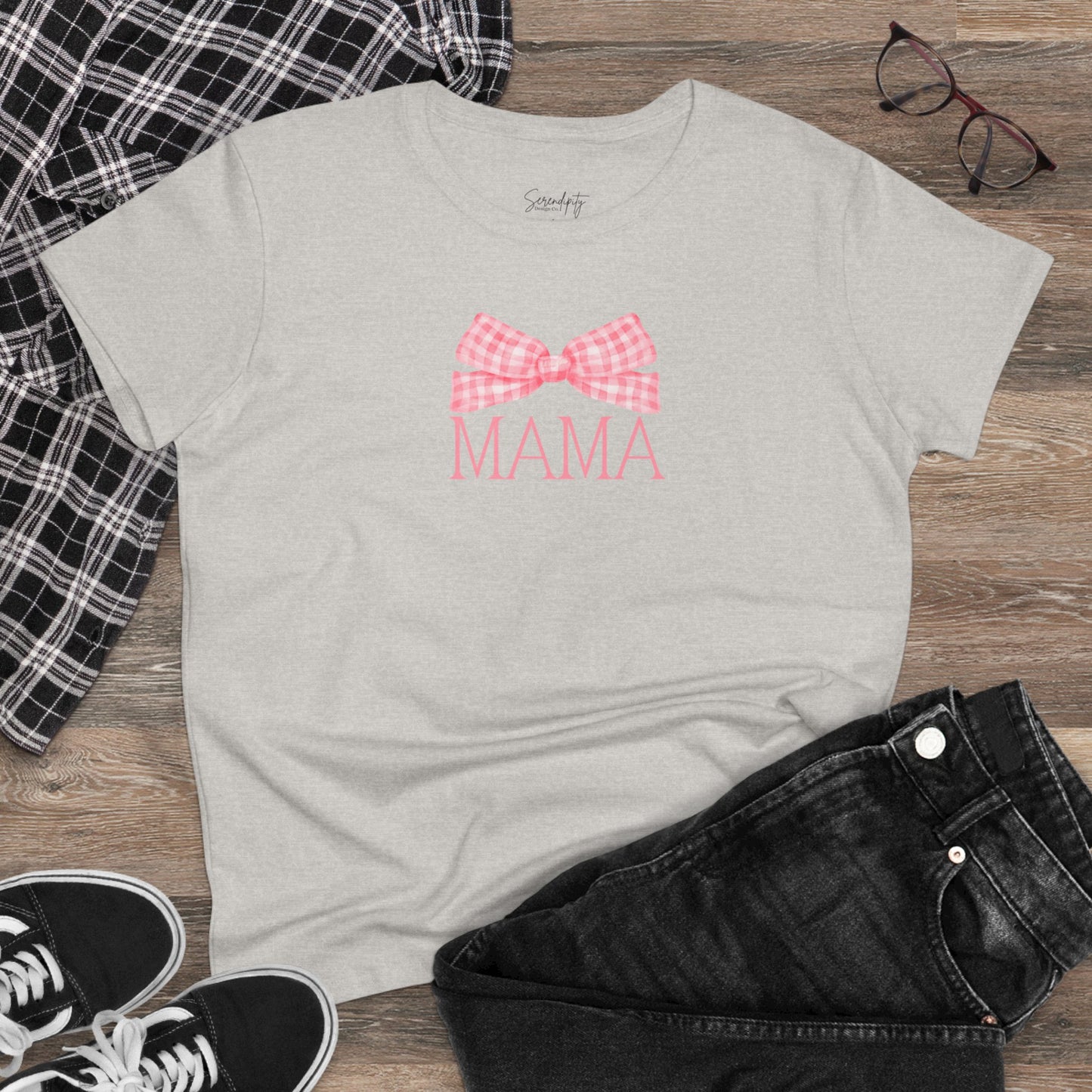 Mama Bow Pink Baby Tee