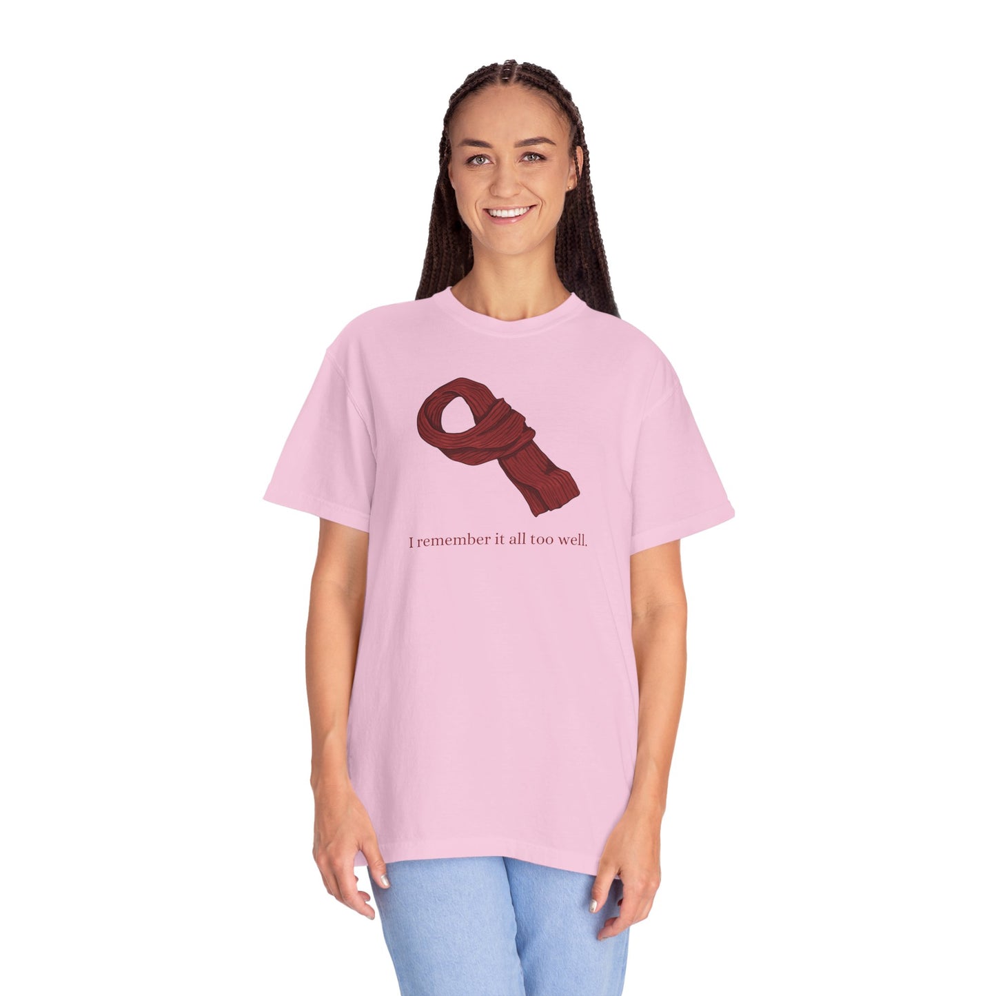 Red Scarf Comfort Colors Tee