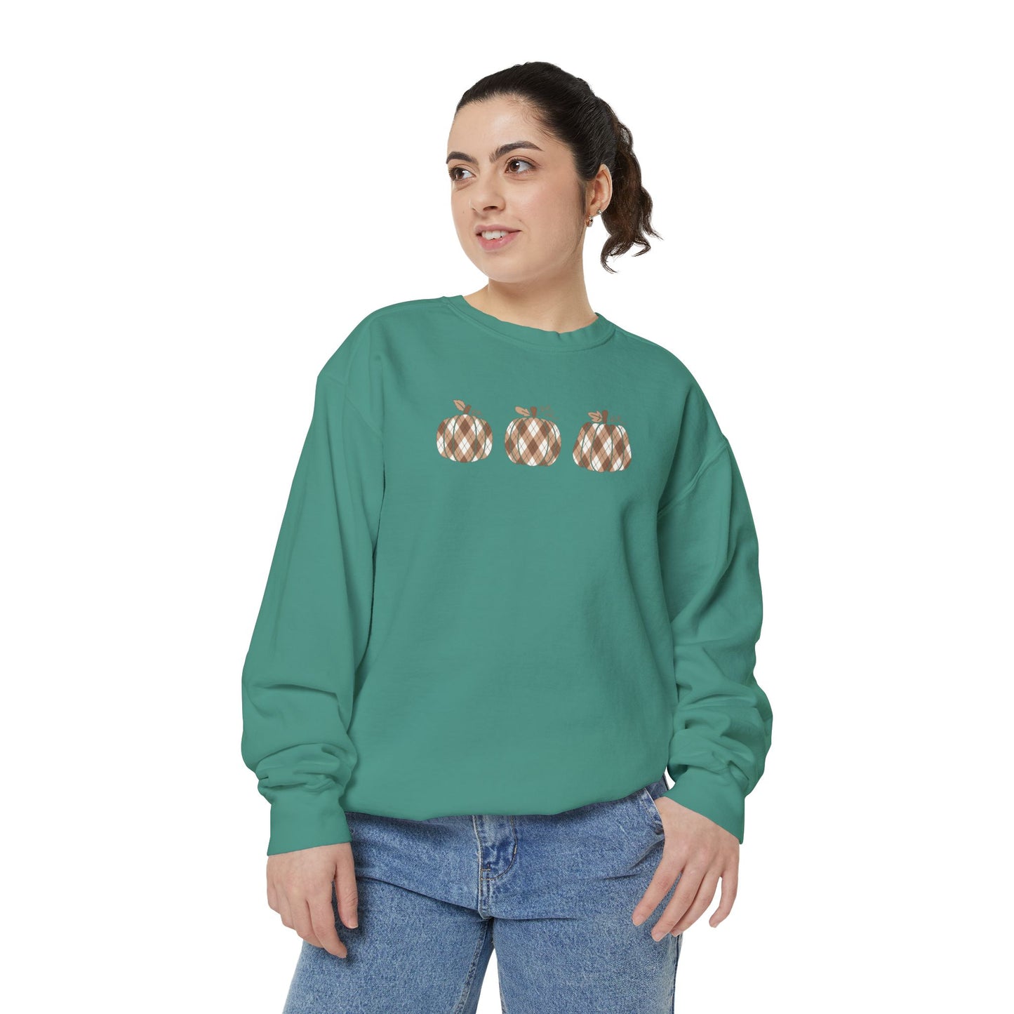 Plaid Pumpkins Comfort Colors Sweatshirt