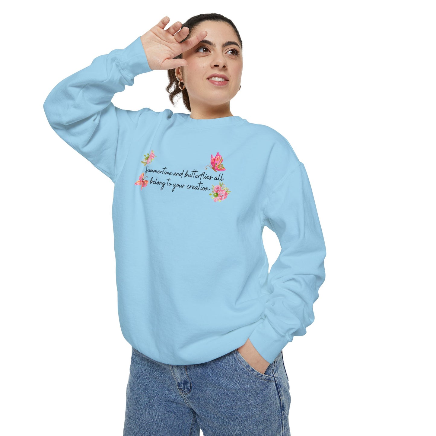 Summertime & Butterflies Comfort Colors Sweatshirt