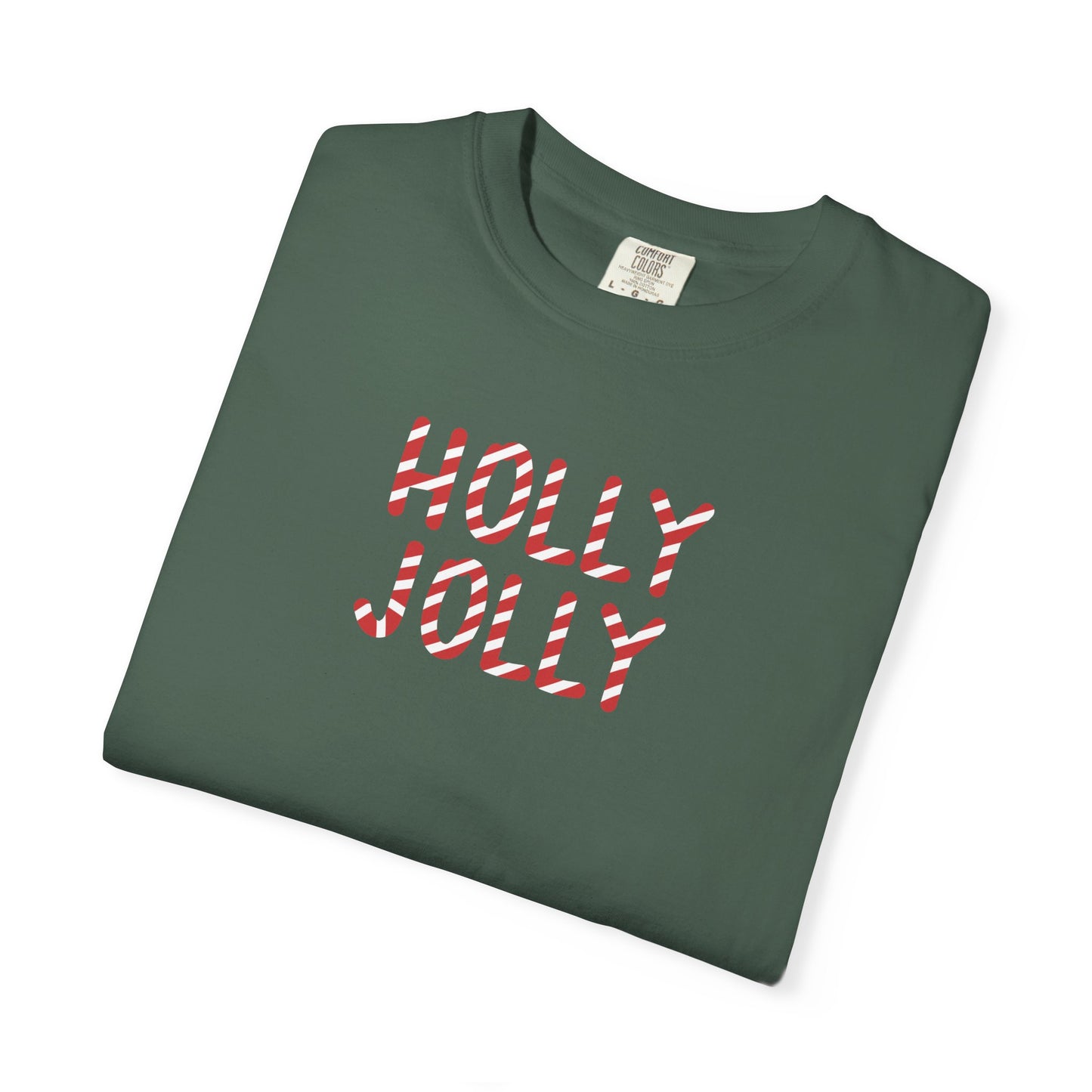 Holly Jolly Candy Cane Comfort Colors Tee
