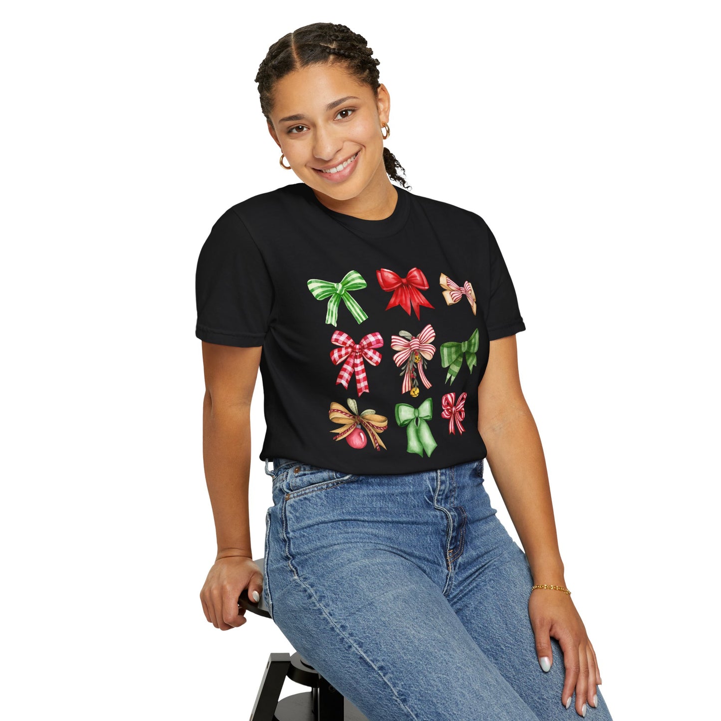 Christmas Bows Comfort Colors Tee