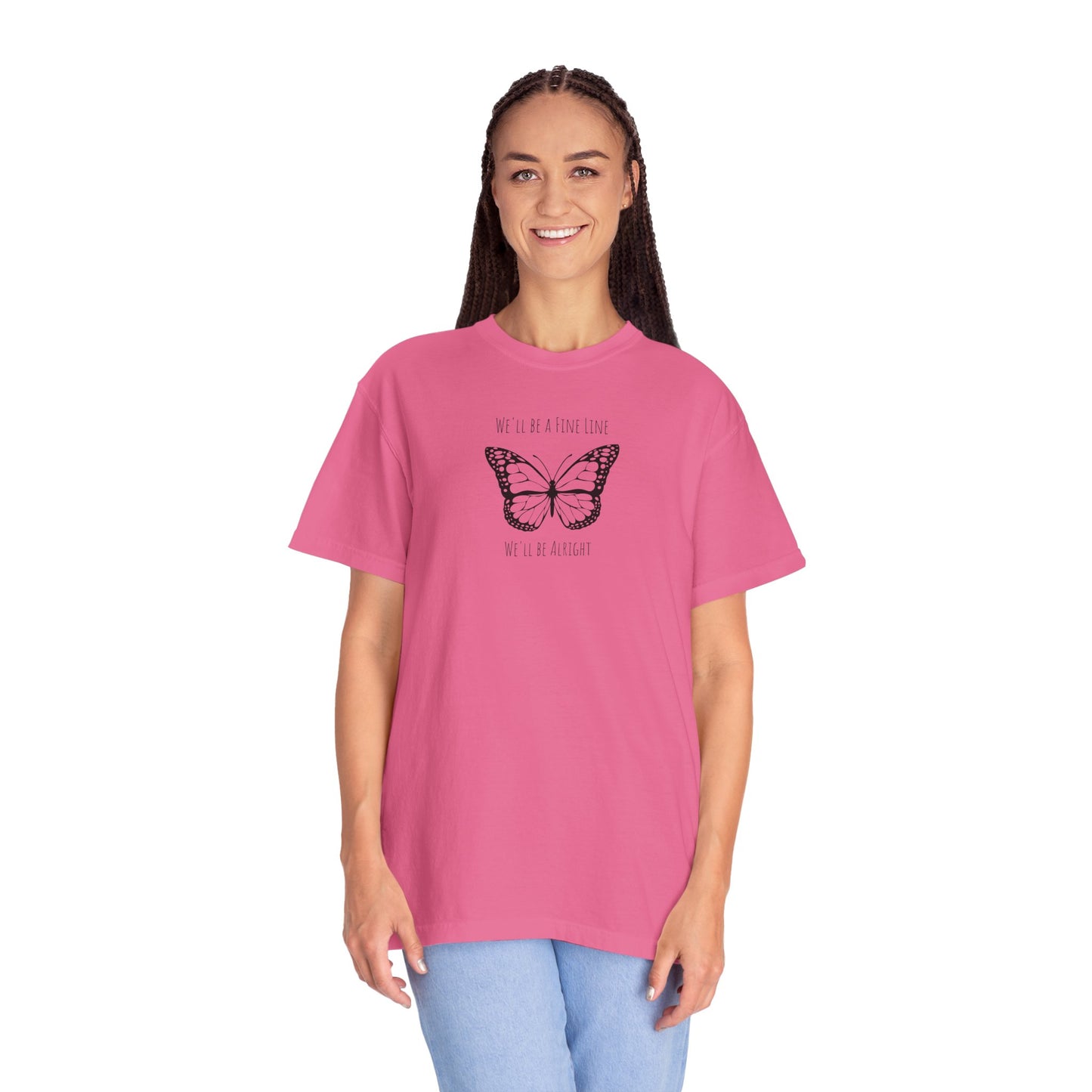 Fine Line Butterfly Comfort Colors Tee