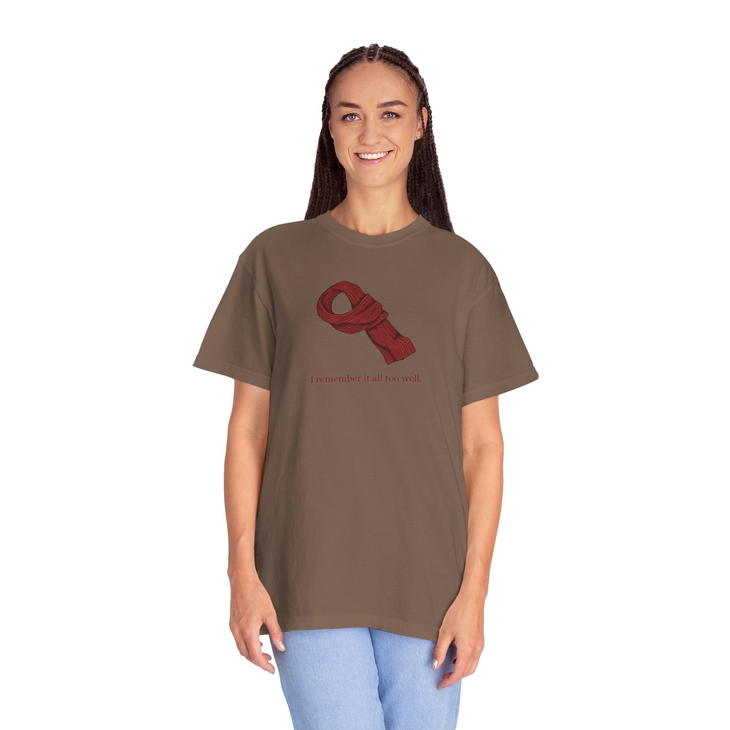 All Too Well Red Scarf Comfort Colors Tee