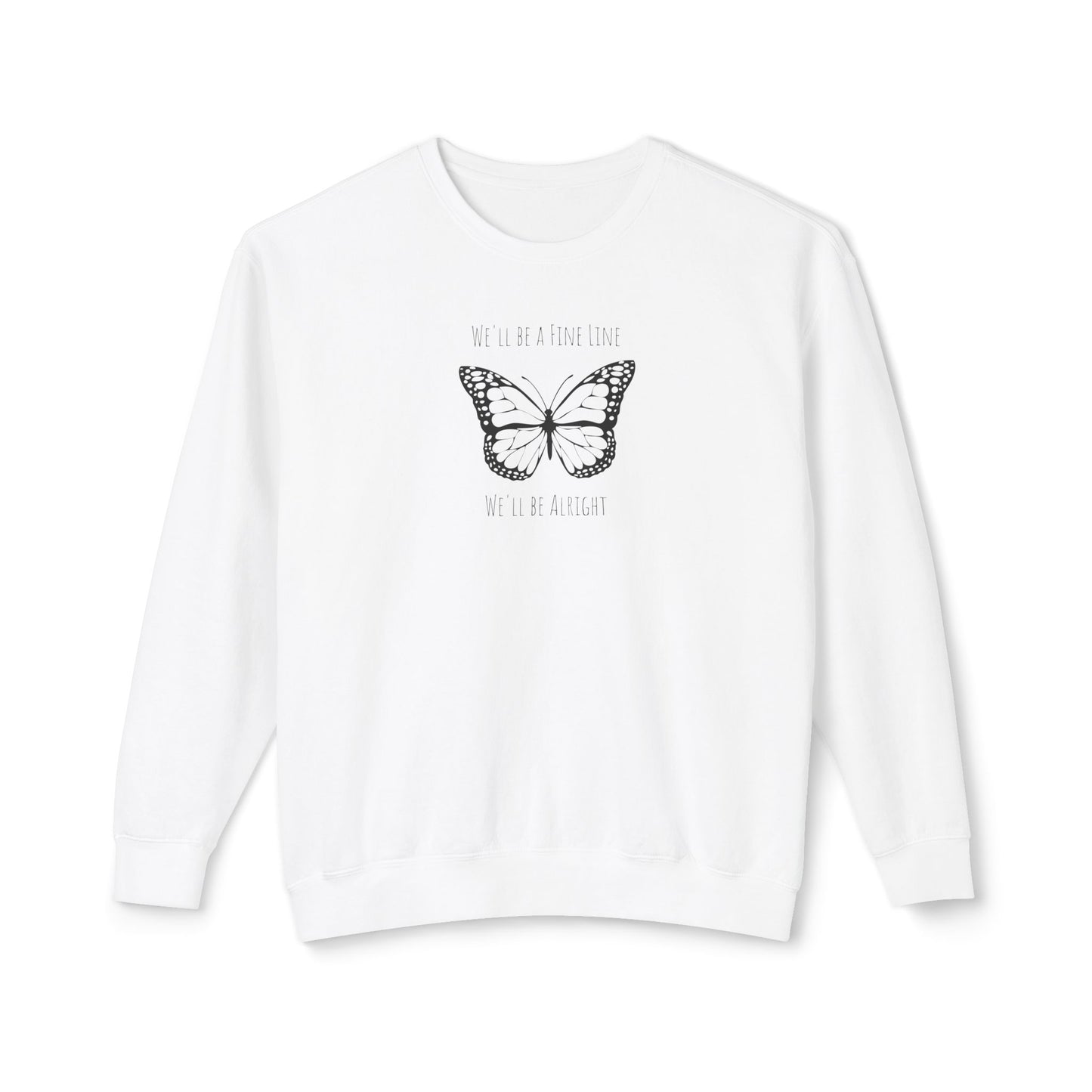 Fine Line Butterfly Comfort Colors Sweatshirt