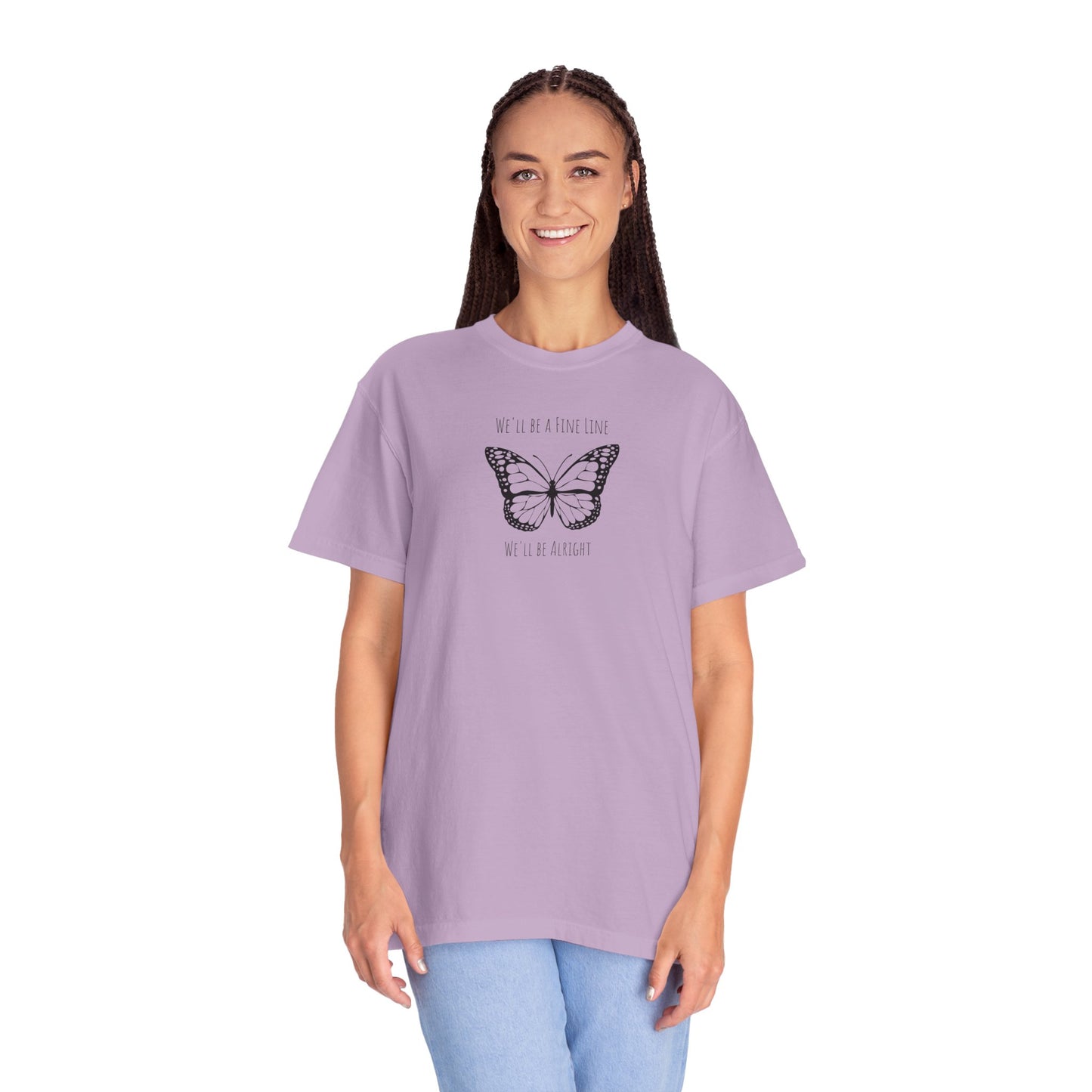 Fine Line Butterfly Comfort Colors Tee