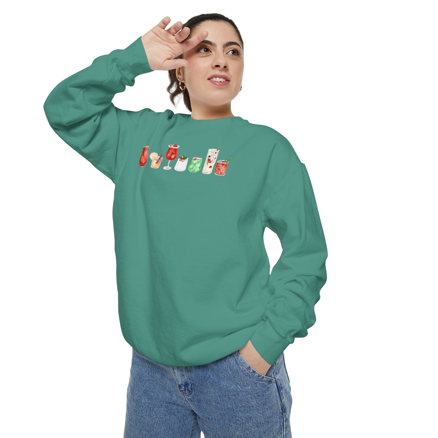 Christmas Cocktails Comfort Colors Sweatshirt