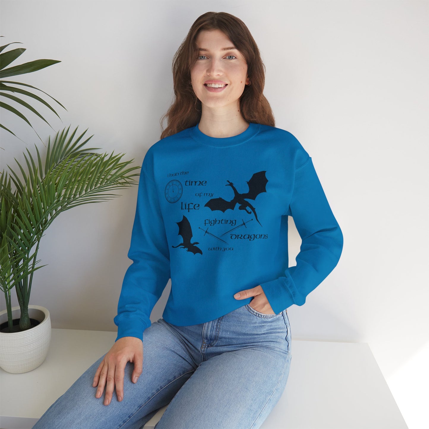 Fighting Dragons With You Crewneck Sweatshirt