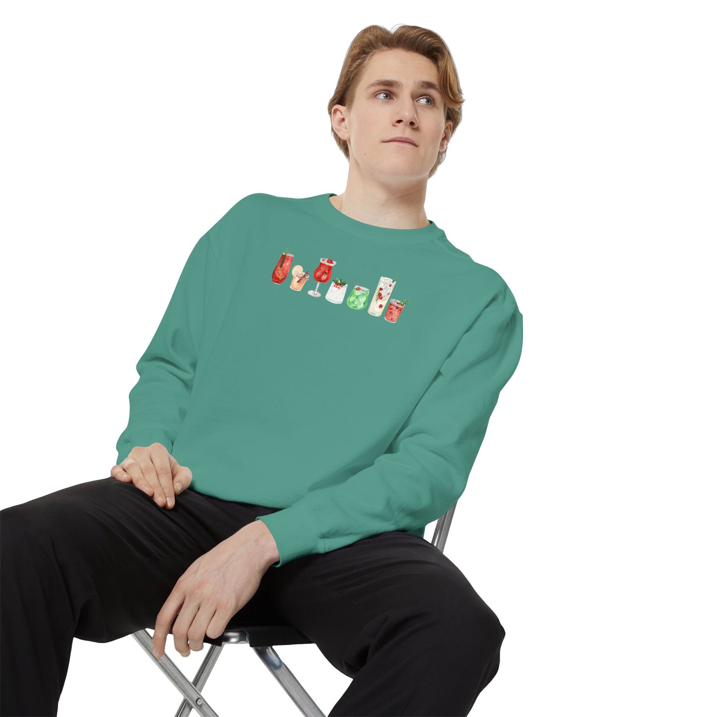 Christmas Cocktails Comfort Colors Sweatshirt