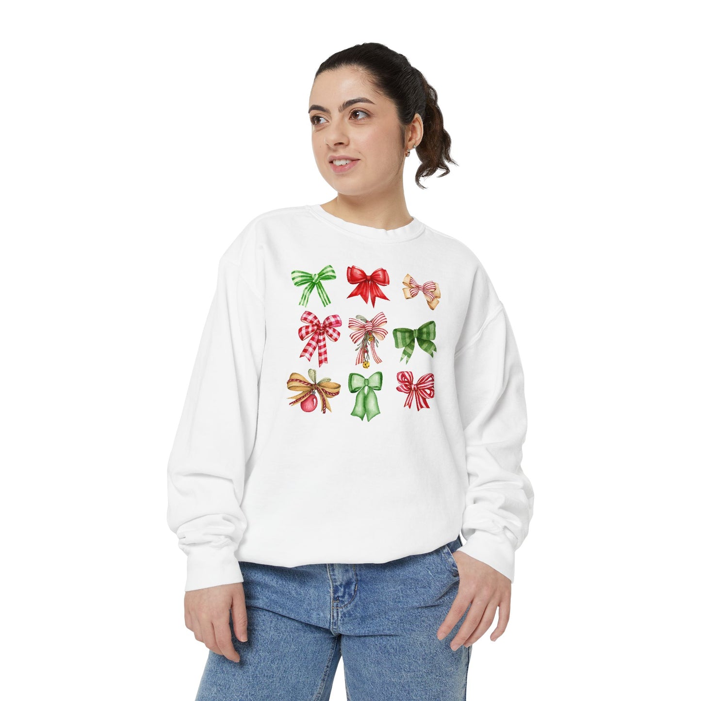 Christmas Bows Comfort Colors Sweatshirt