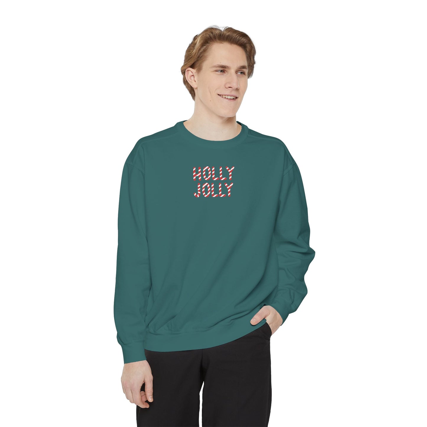 Holly Jolly Candy Cane Comfort Colors Sweatshirt