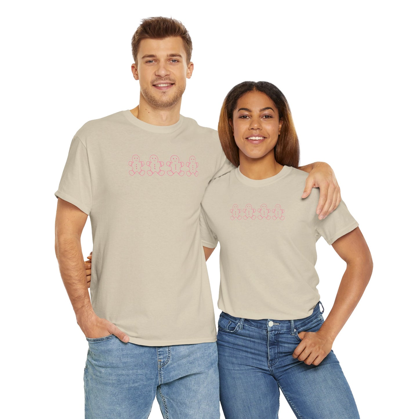 Pink Gingerbread Men Unisex Tee