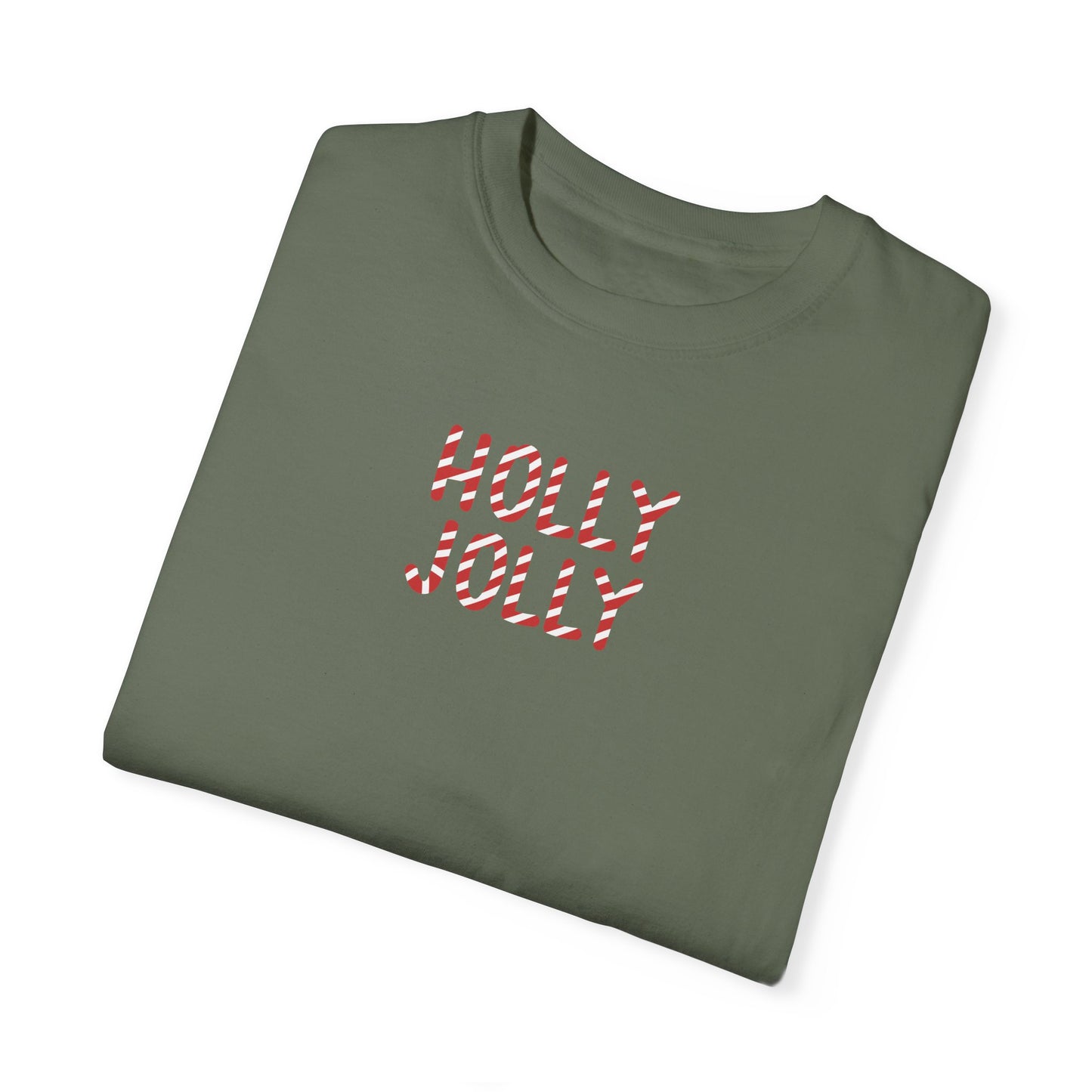 Holly Jolly Candy Cane Comfort Colors Tee