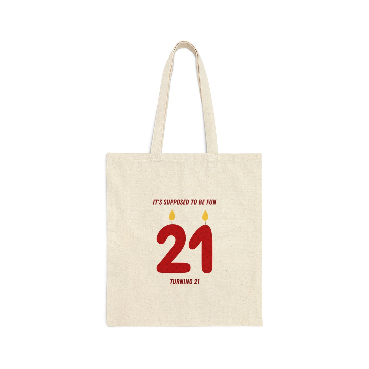 Turning 21 RED Cotton Tote Bag