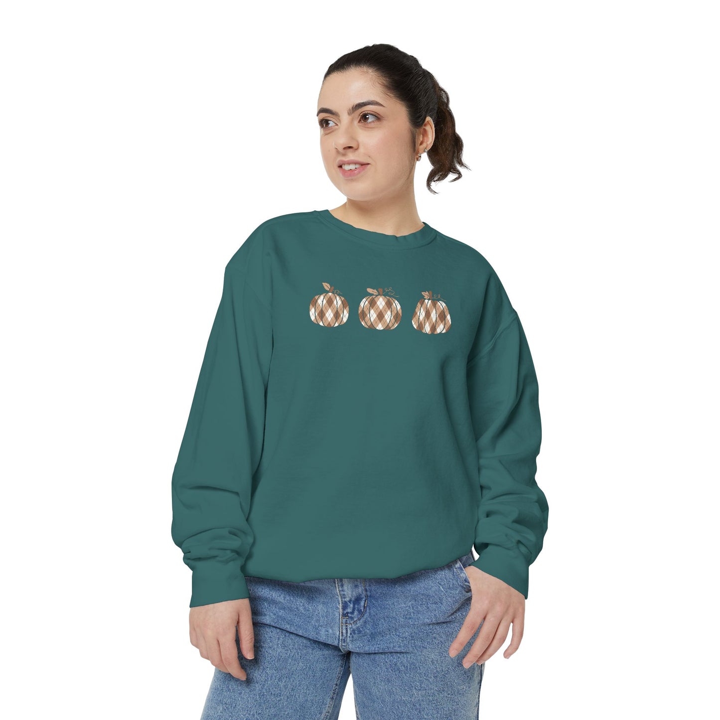 Plaid Pumpkins Comfort Colors Sweatshirt