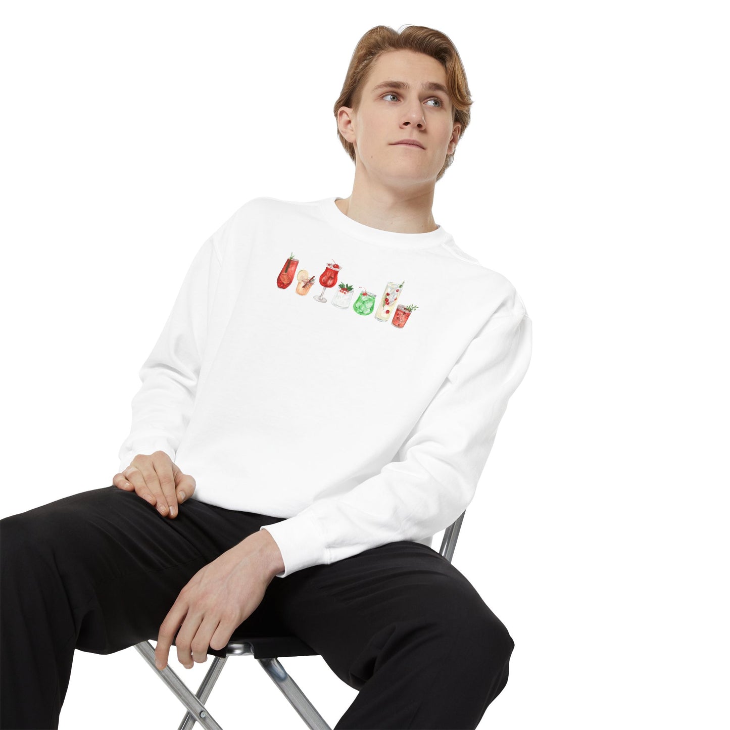 Christmas Cocktails Comfort Colors Sweatshirt