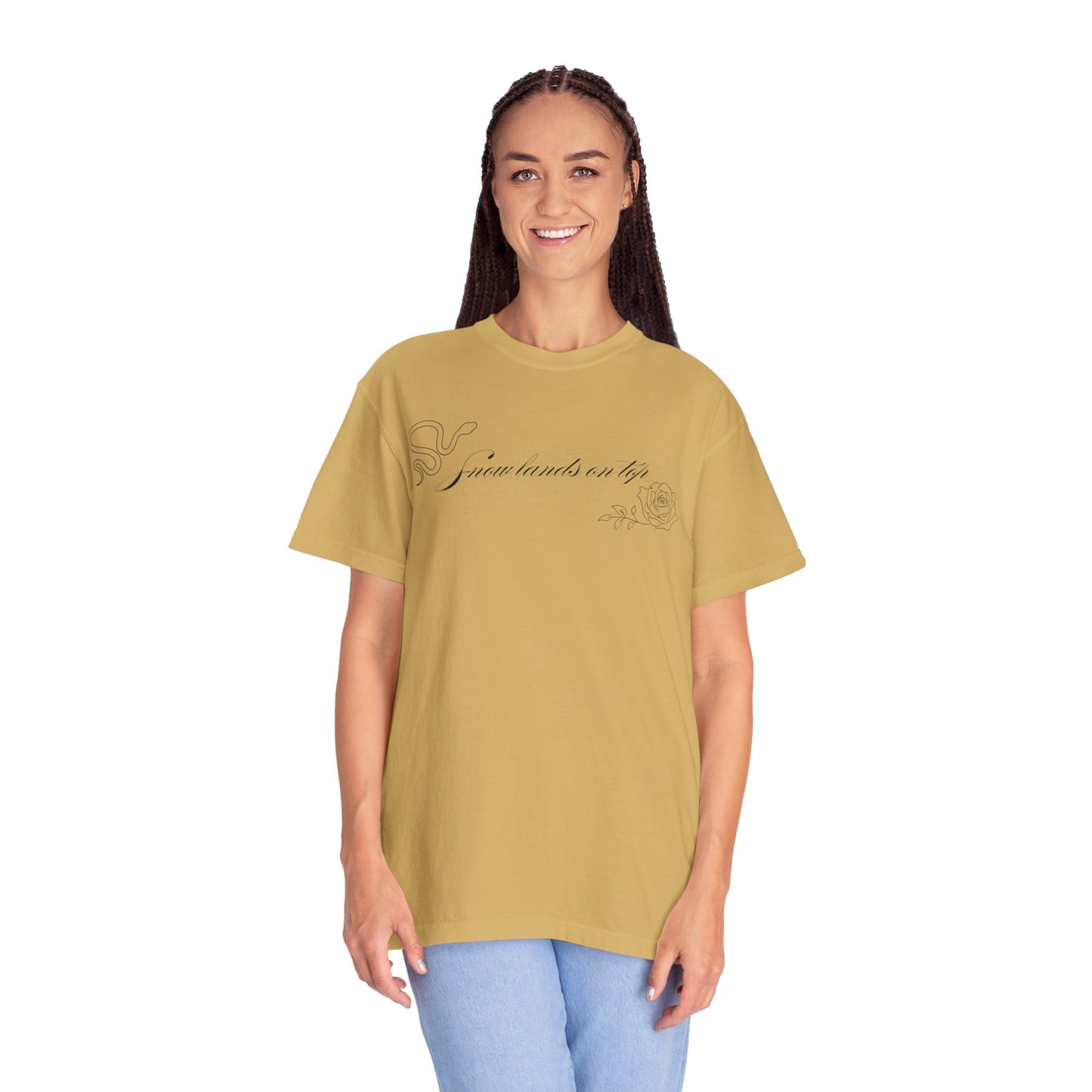 Snow Lands On Top Comfort Colors Tee