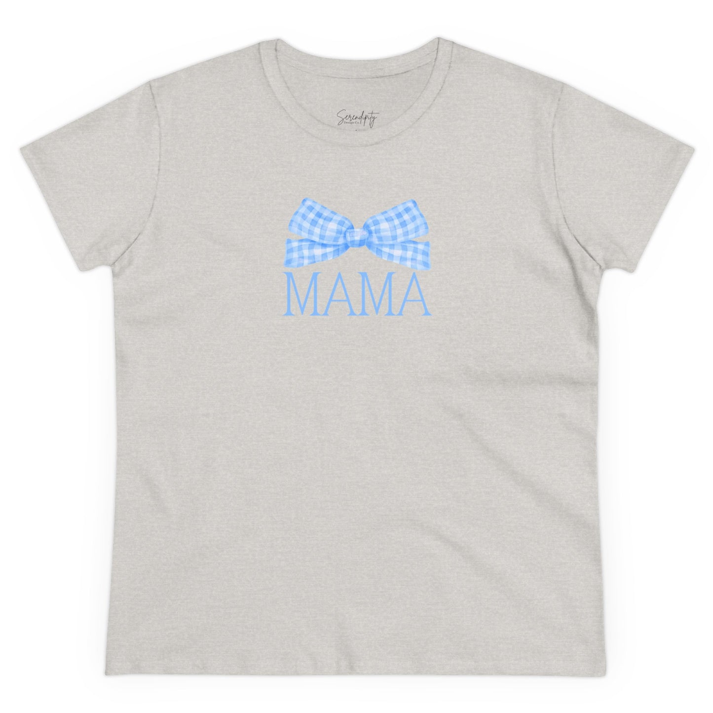 Mama Bow Blue Baby Tee