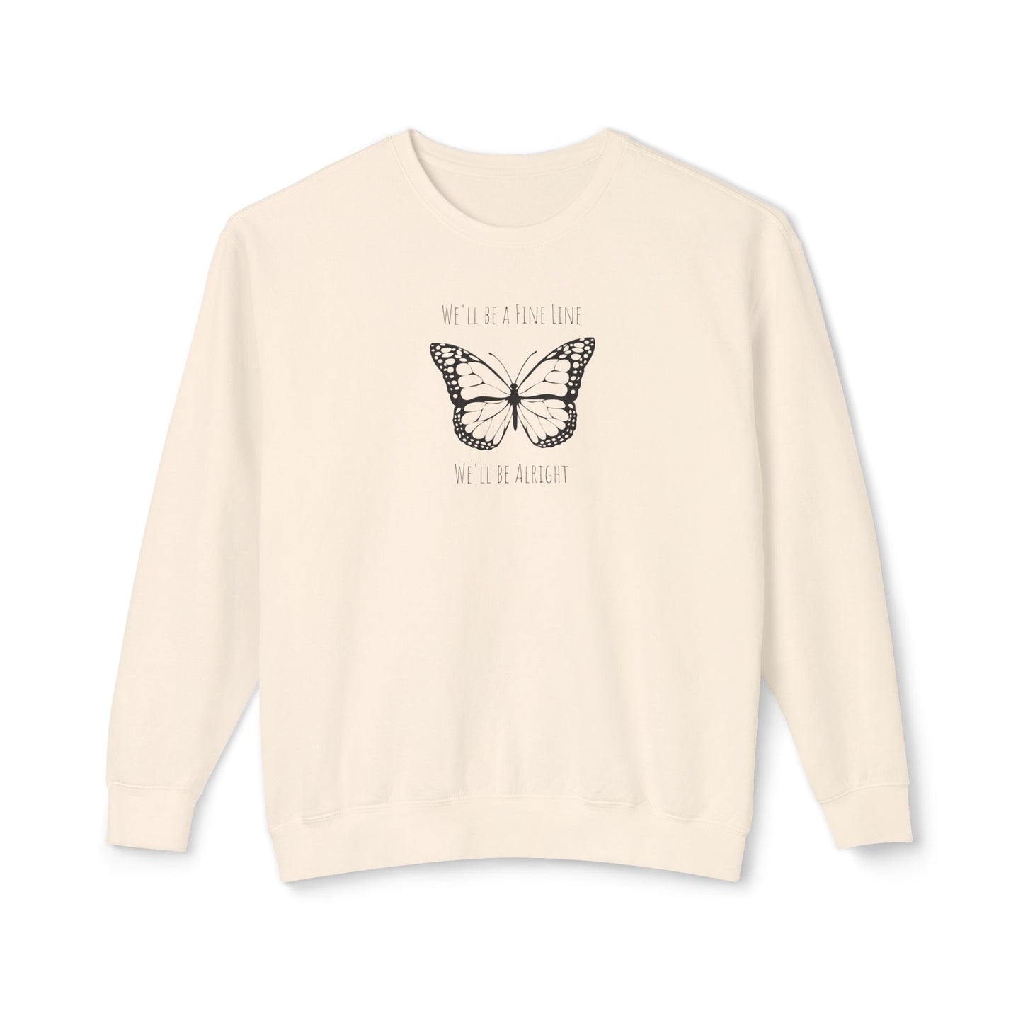 Fine Line Butterfly Comfort Colors Sweatshirt