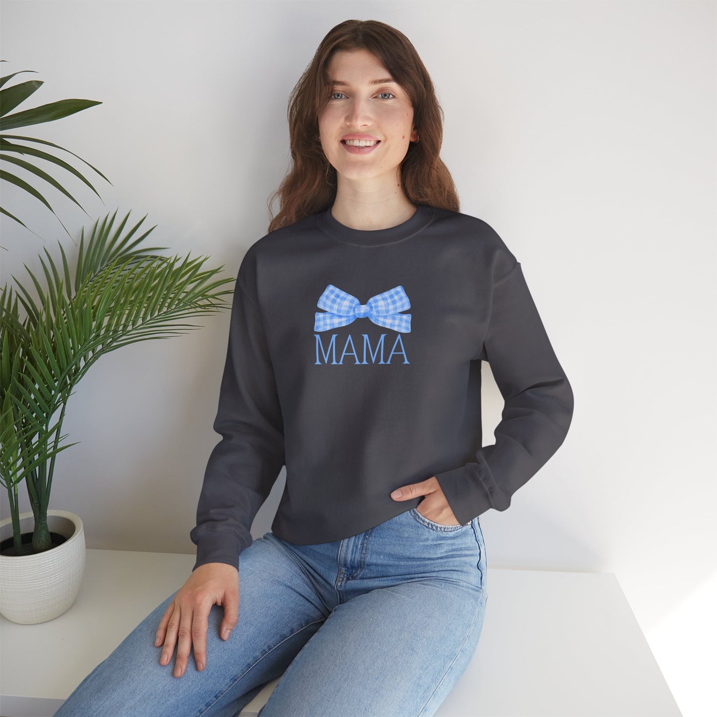 Mama Bow Blue Unisex Crewneck