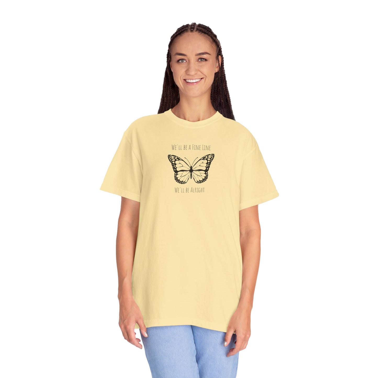 Fine Line Butterfly Comfort Colors Tee