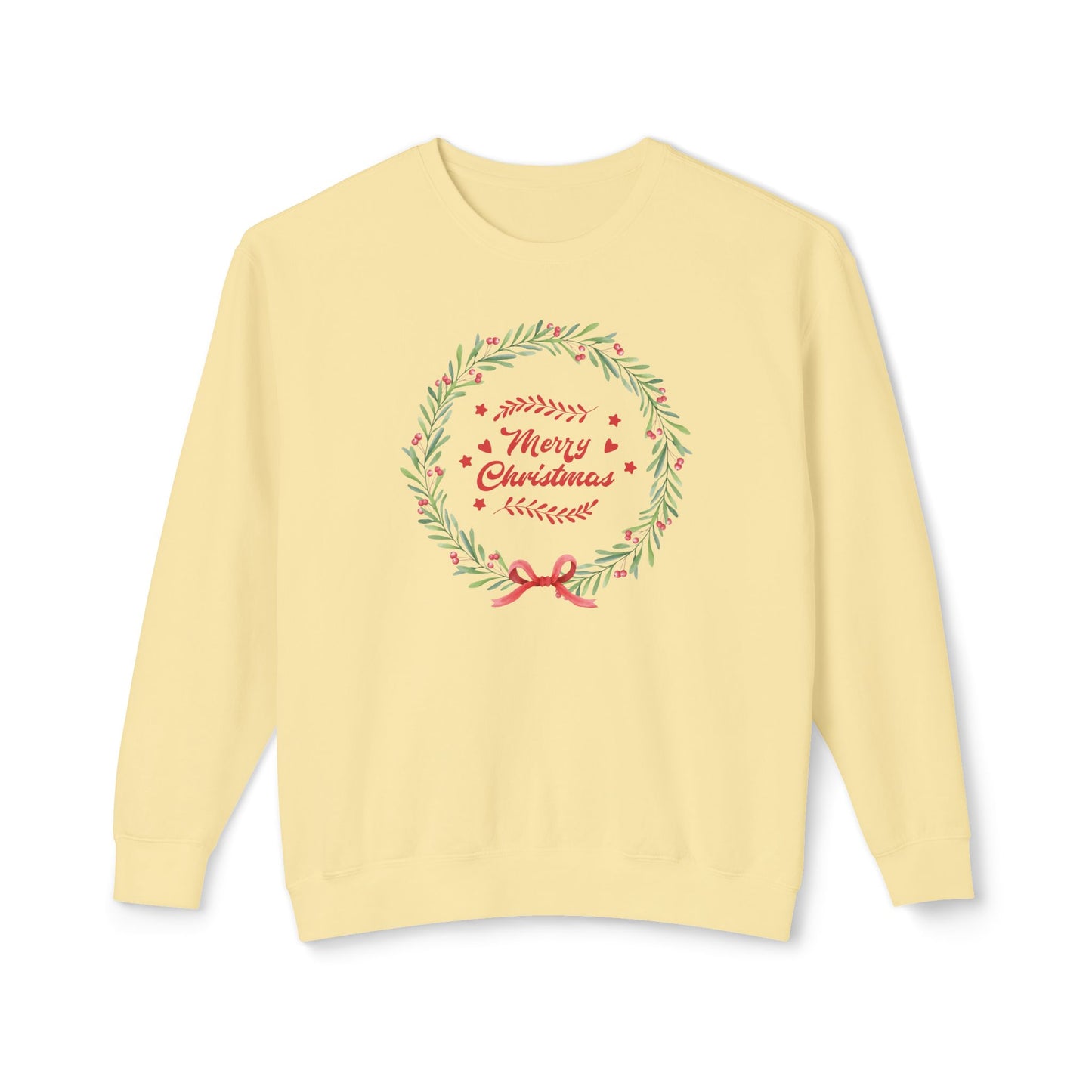 Merry Christmas Wreath Comfort Colors Sweatshirt