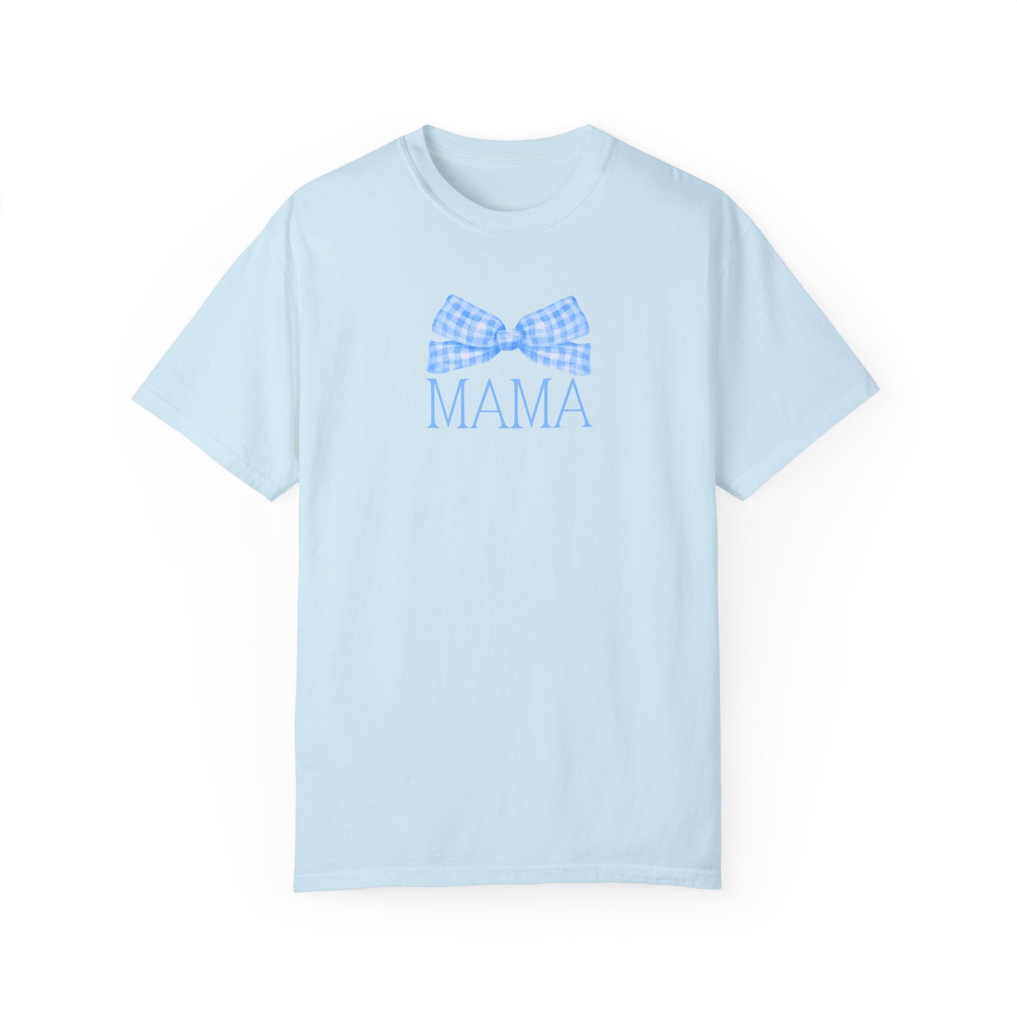 Mama Bow Blue Comfort Colors Tee