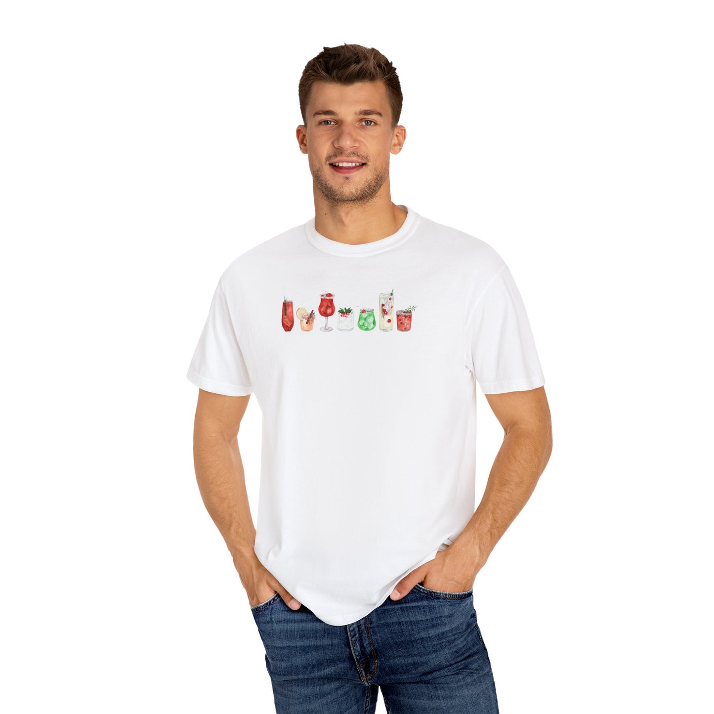 Christmas Cocktails Comfort Colors Tee