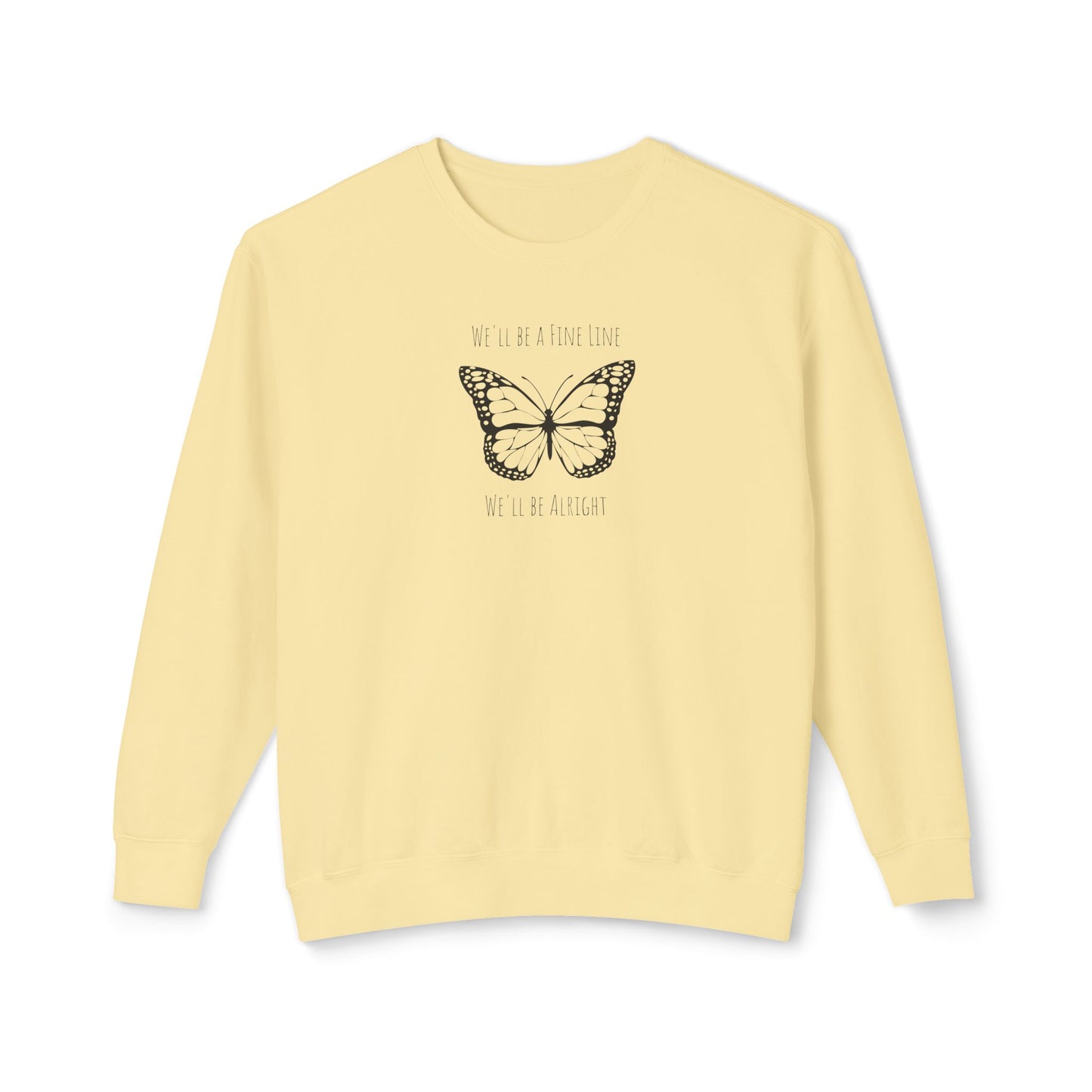 Fine Line Butterfly Comfort Colors Sweatshirt