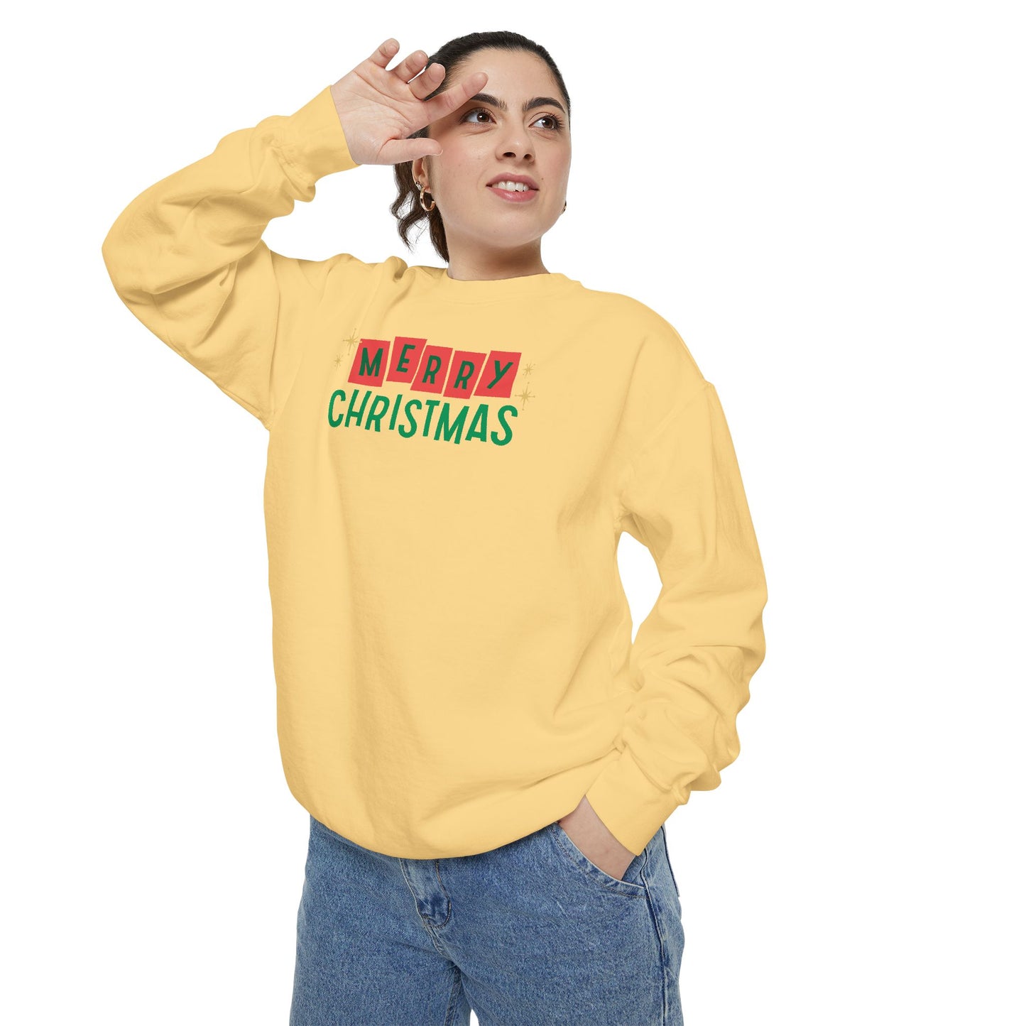 Retro Merry Christmas Comfort Colors Sweatshirt