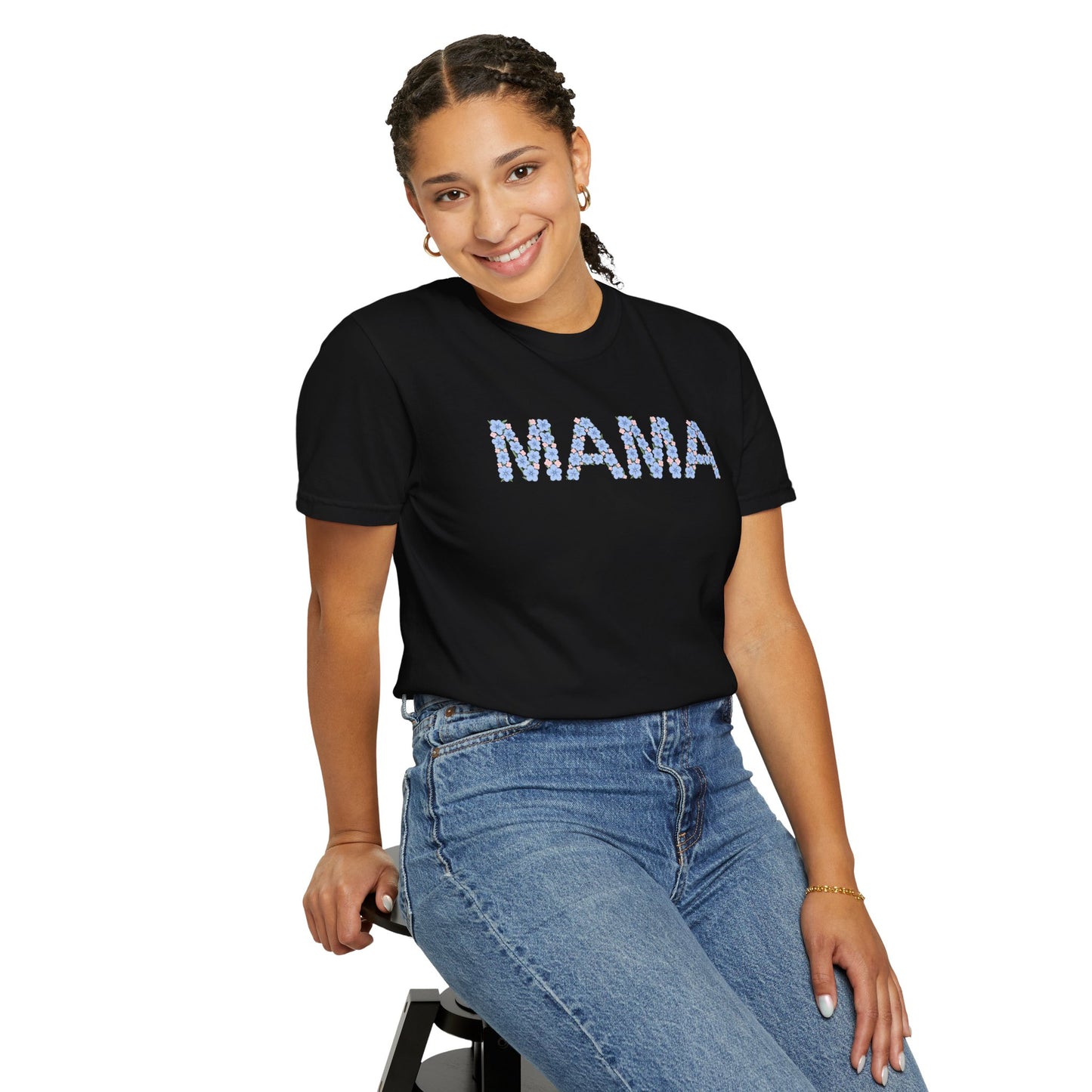 MAMA Floral Comfort Colors Tee