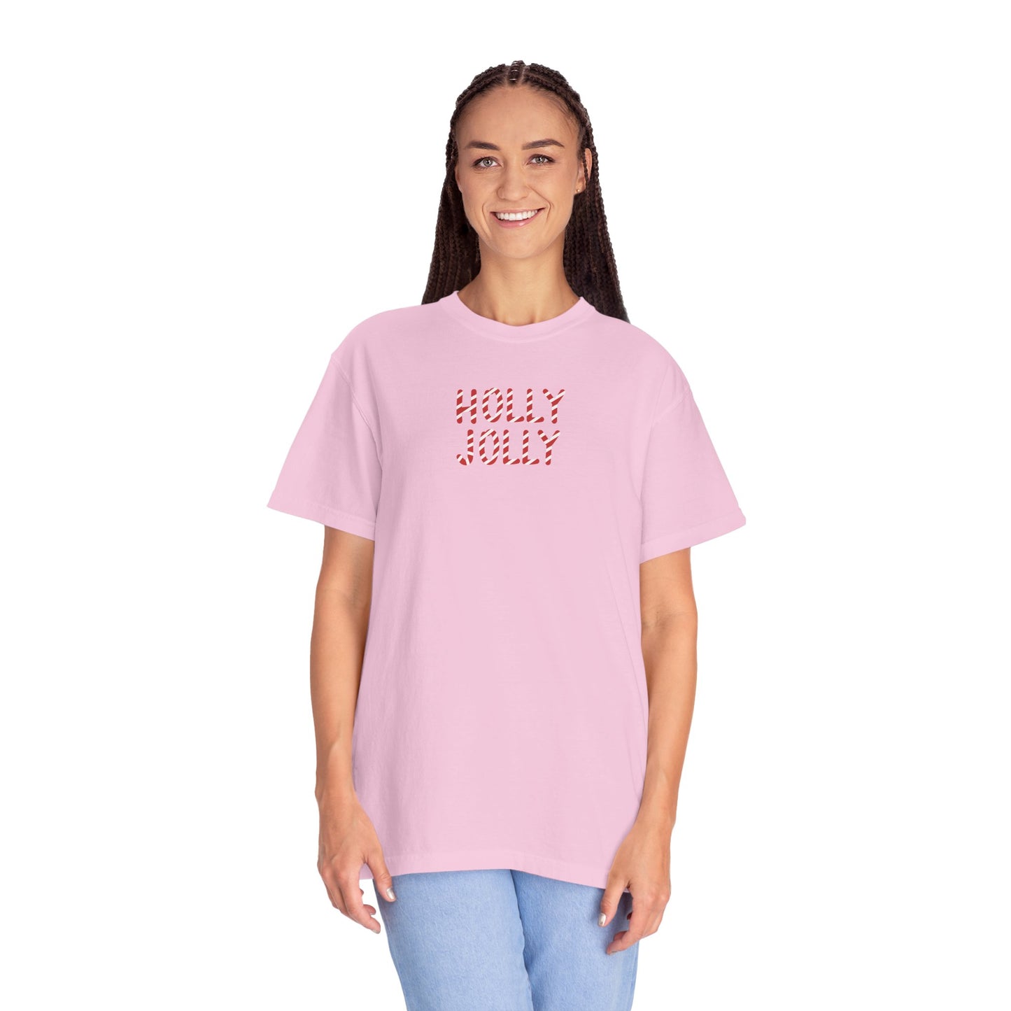 Holly Jolly Candy Cane Comfort Colors Tee