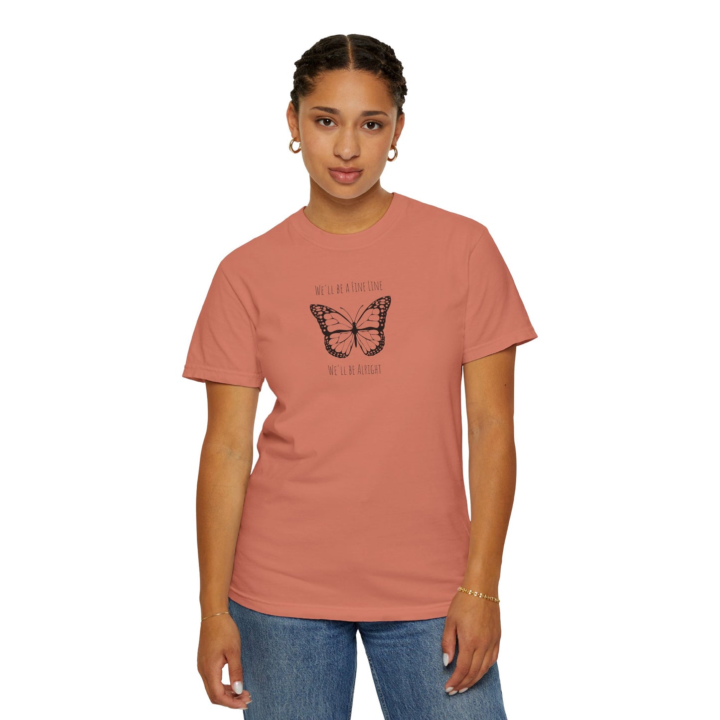 Fine Line Butterfly Comfort Colors Tee