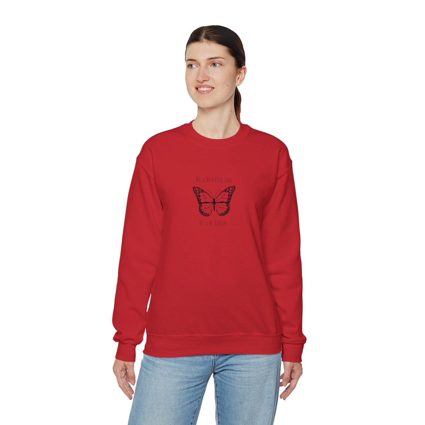 Fine Line Butterfly Unisex Crewneck