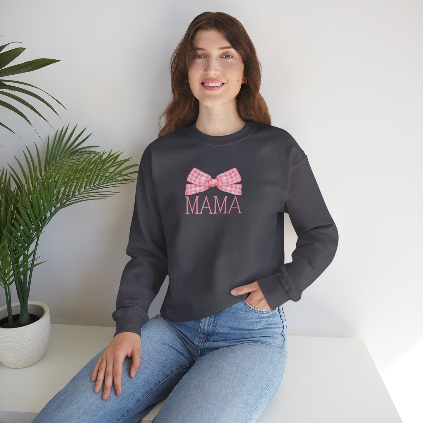 Mama Bow Pink Unisex Crewneck