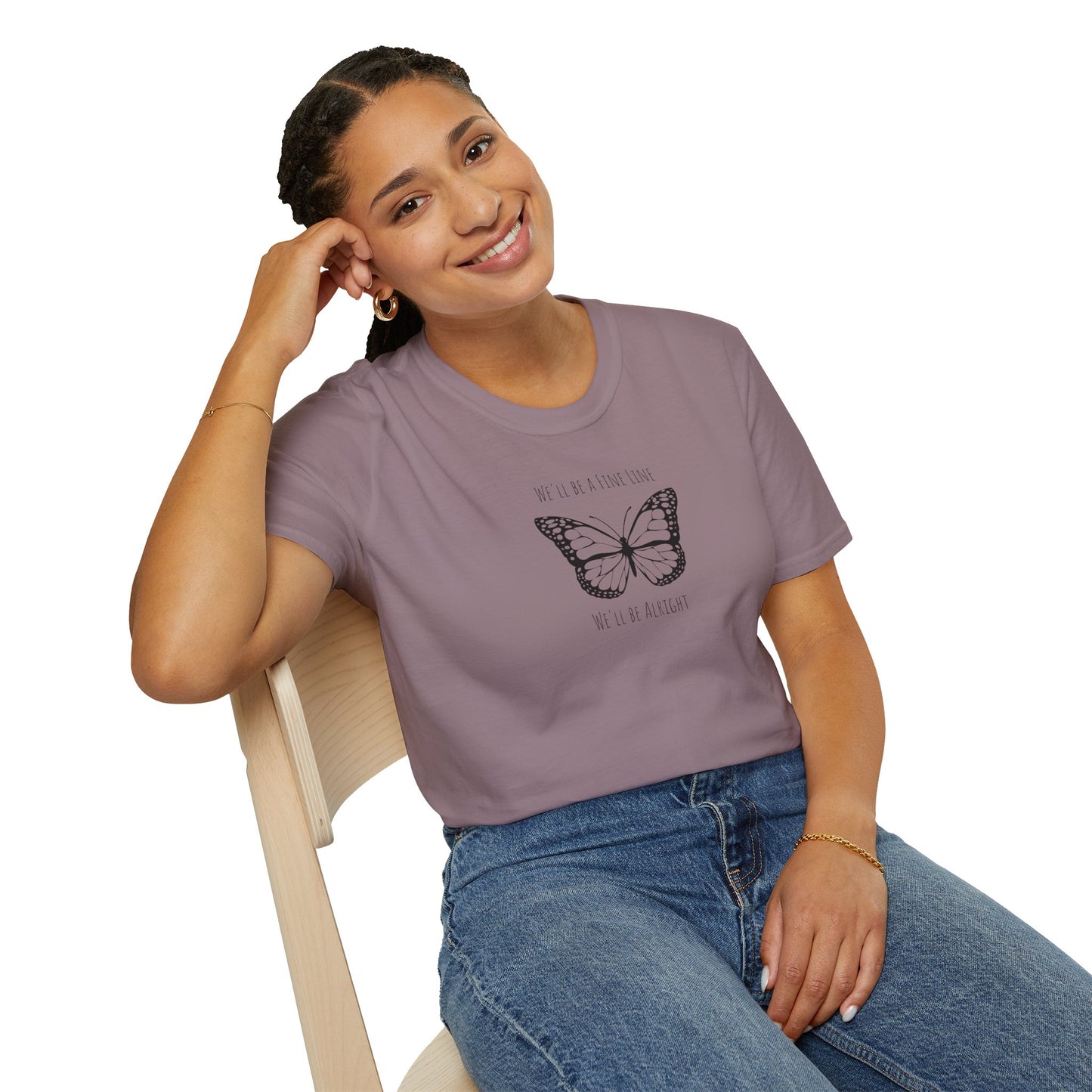 Fine Line Butterfly Soft Style Tee