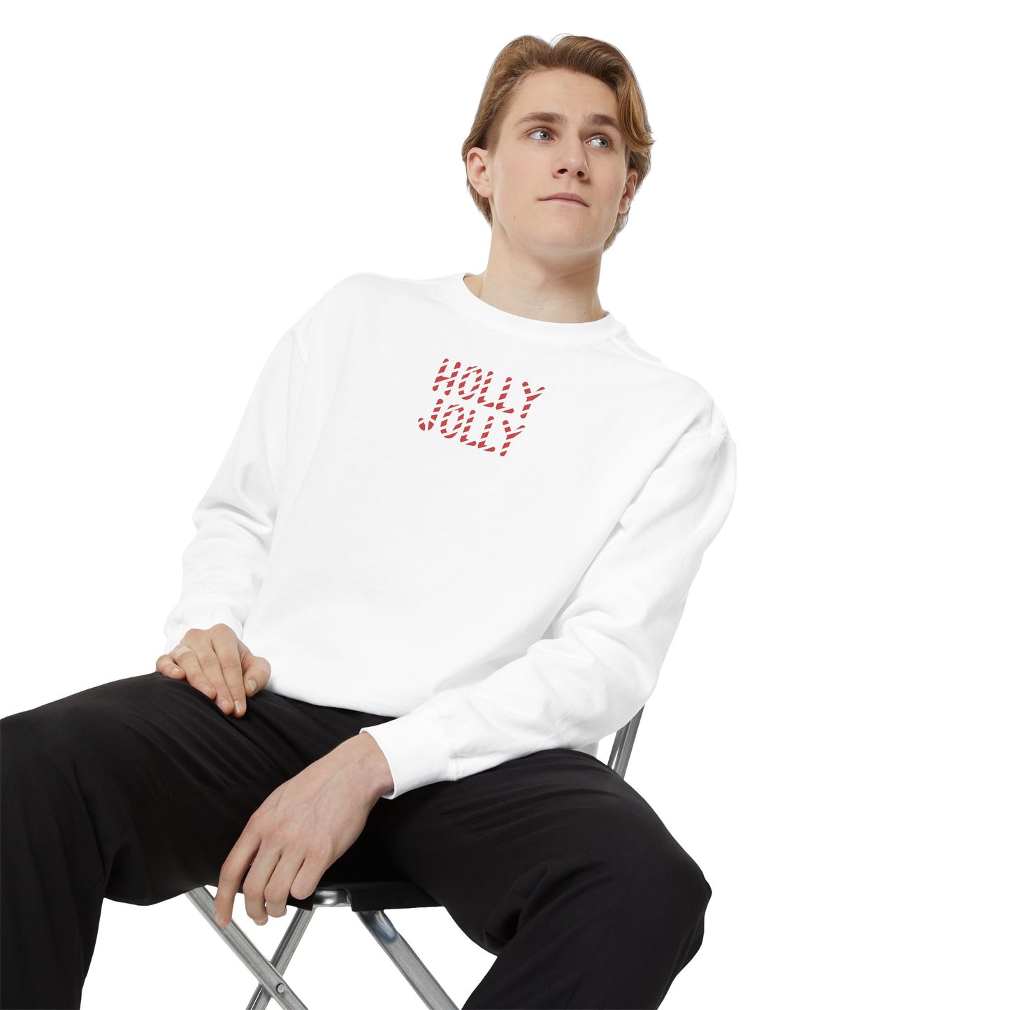 Holly Jolly Candy Cane Comfort Colors Sweatshirt