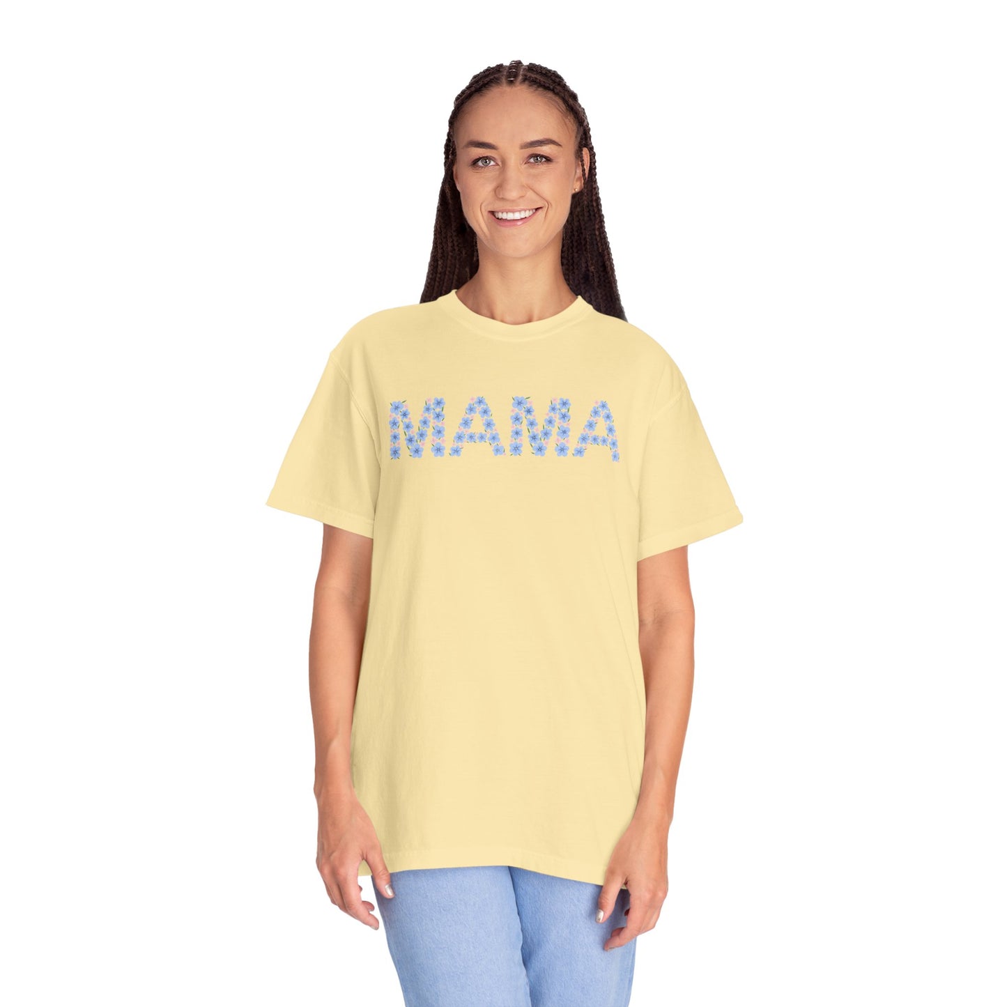 MAMA Floral Comfort Colors Tee