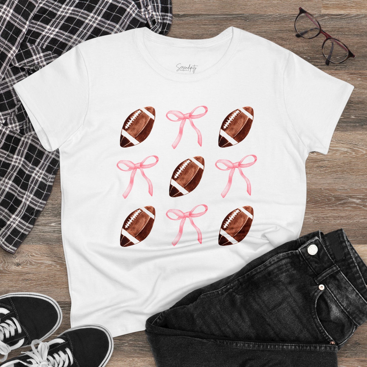 Football Bows Baby Tee