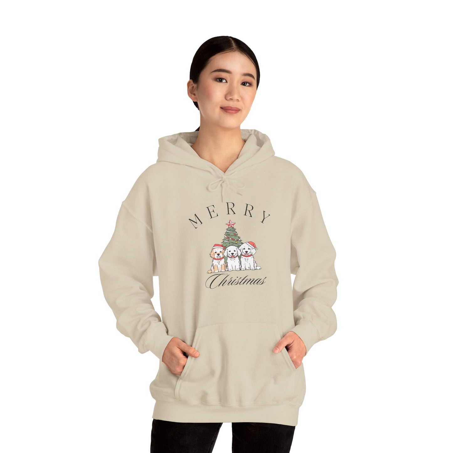 Merry Christmas Puppies Unisex Hoodie