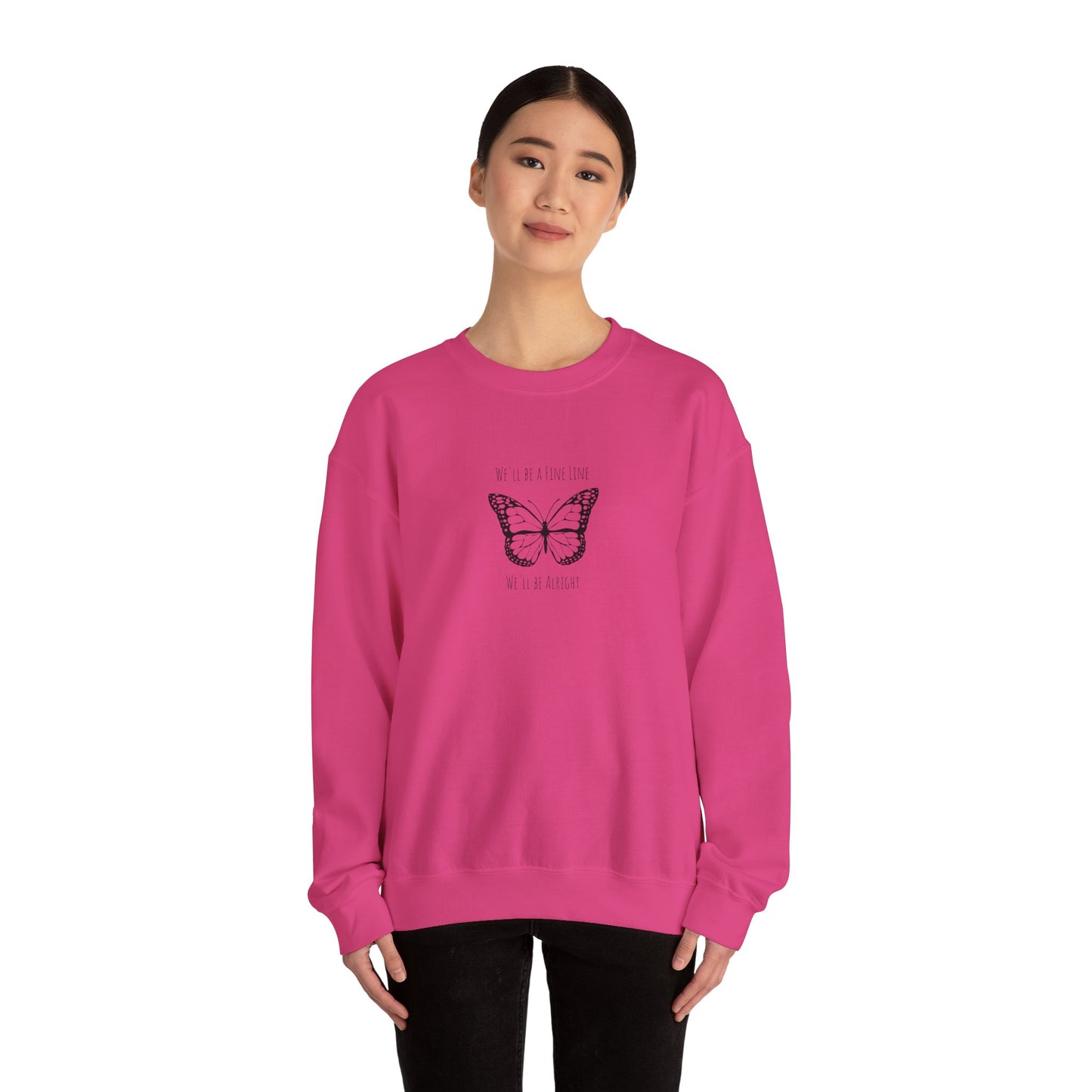 Fine Line Butterfly Unisex Crewneck