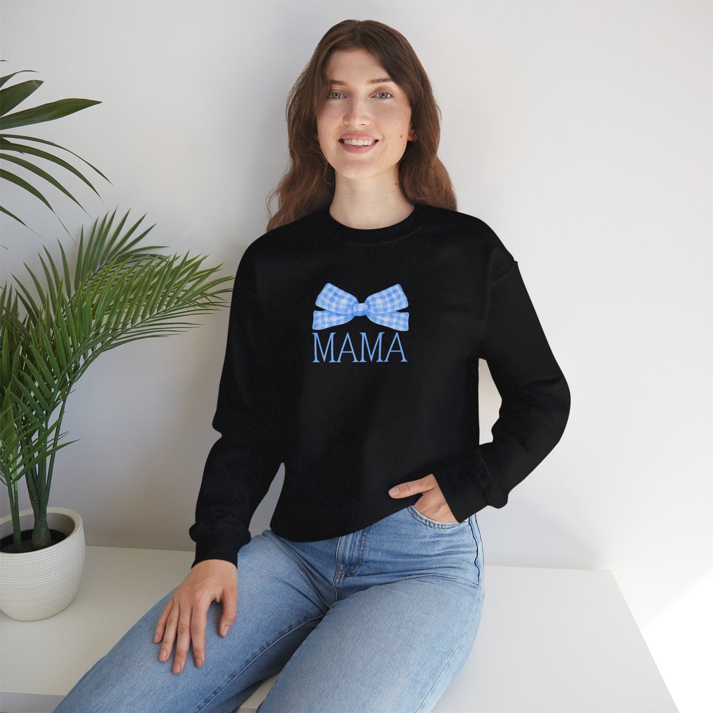 Mama Bow Blue Unisex Crewneck