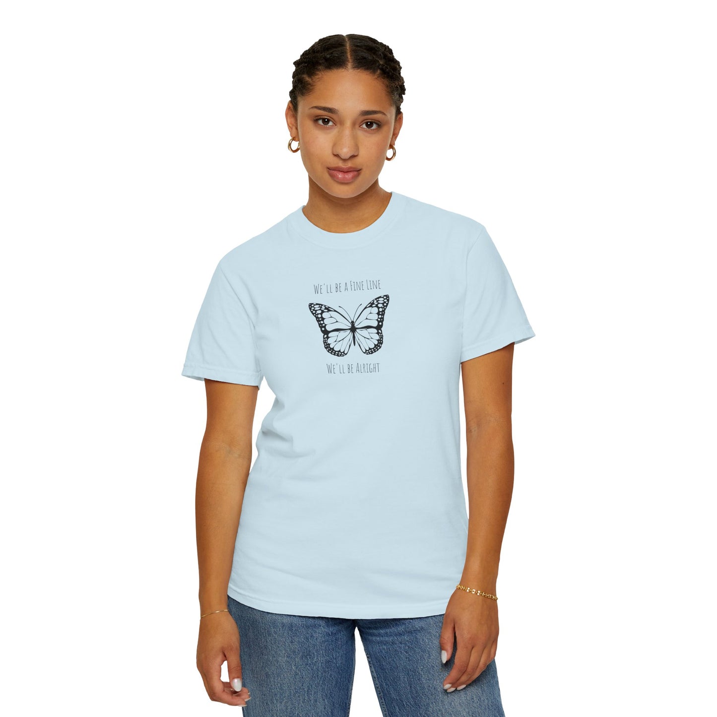 Fine Line Butterfly Comfort Colors Tee