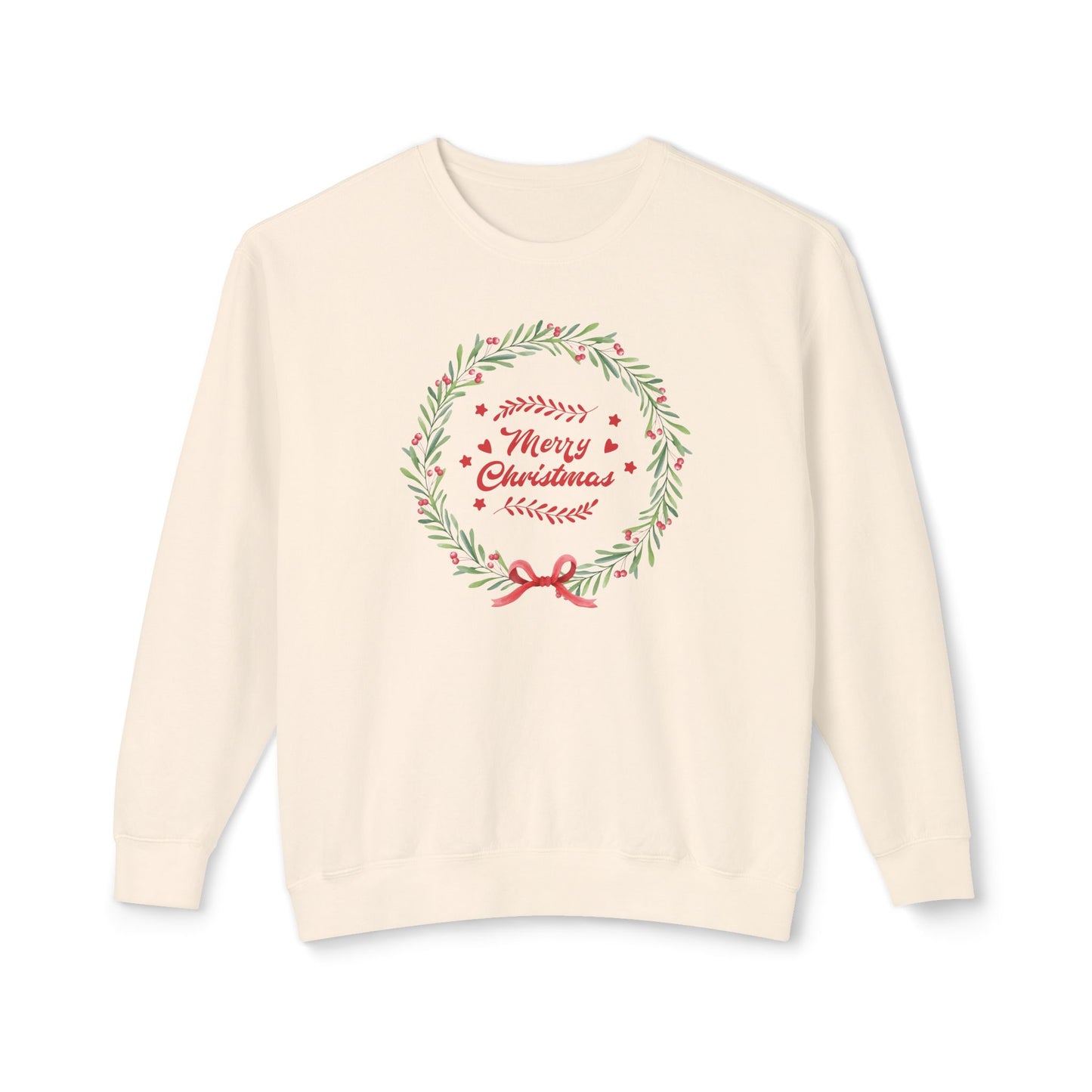 Merry Christmas Wreath Comfort Colors Sweatshirt