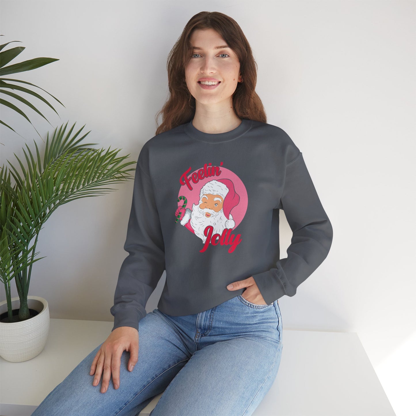 Feelin' Jolly Santa Crewneck Sweatshirt