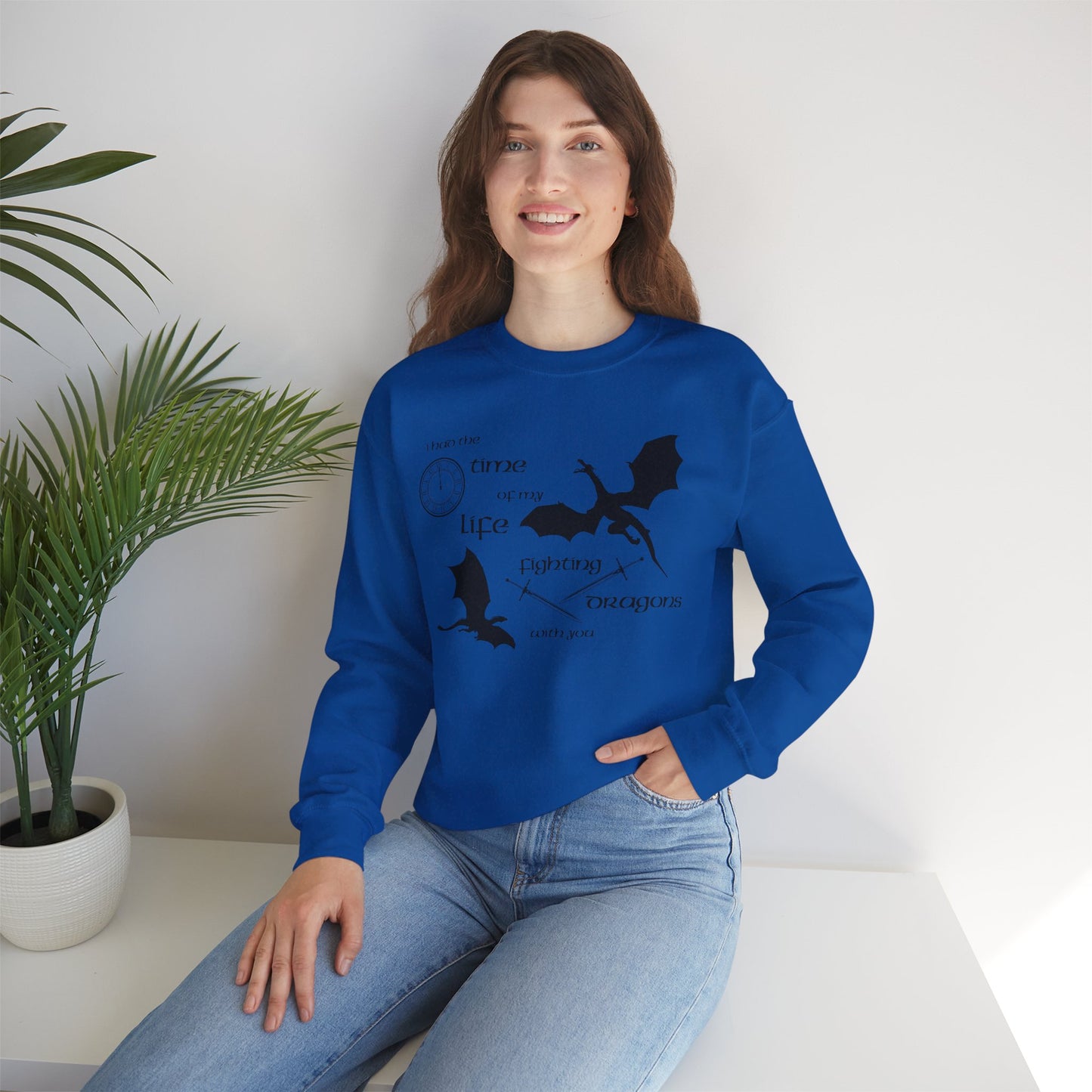 Fighting Dragons With You Crewneck Sweatshirt