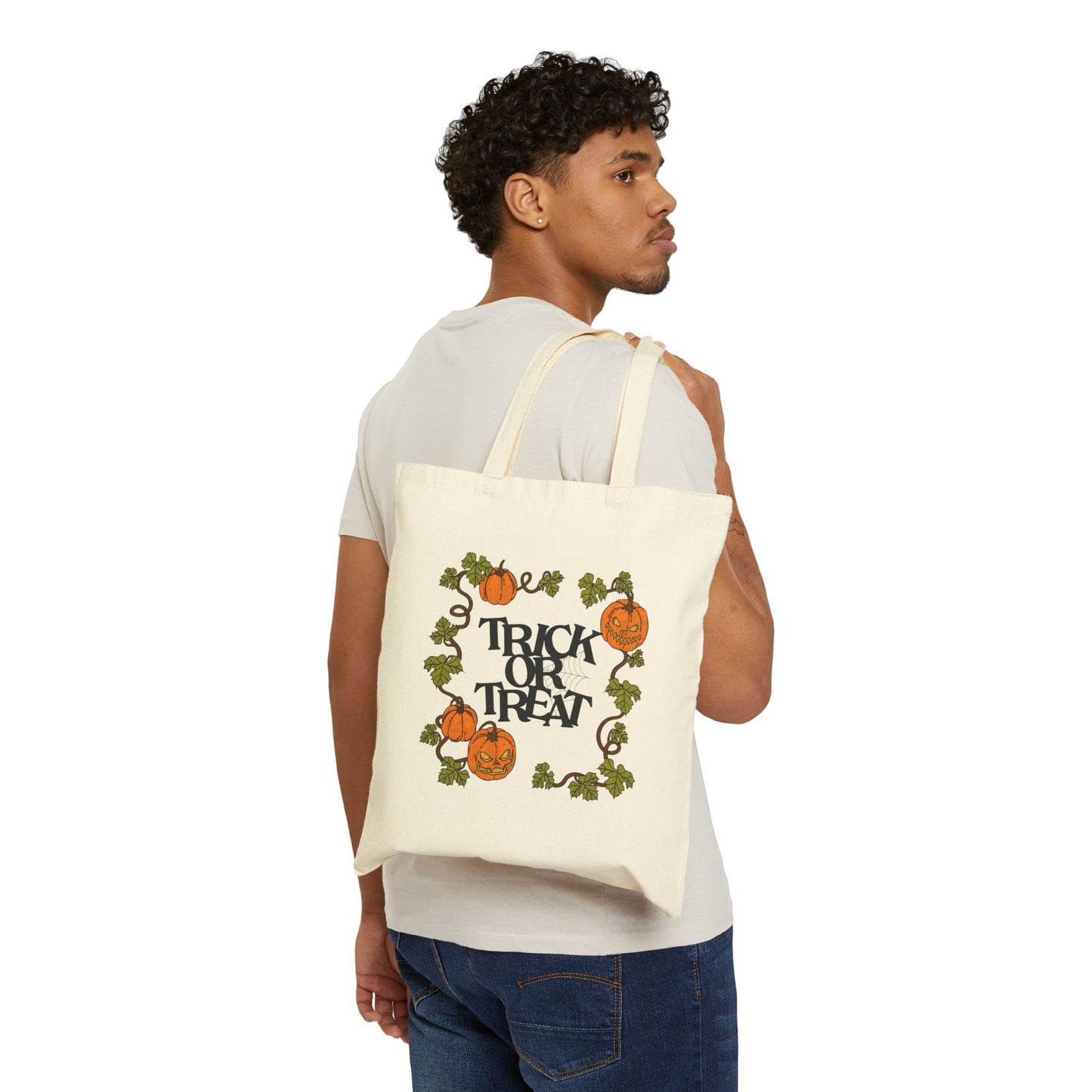 Vintage Trick or Treat Cotton Tote Bag