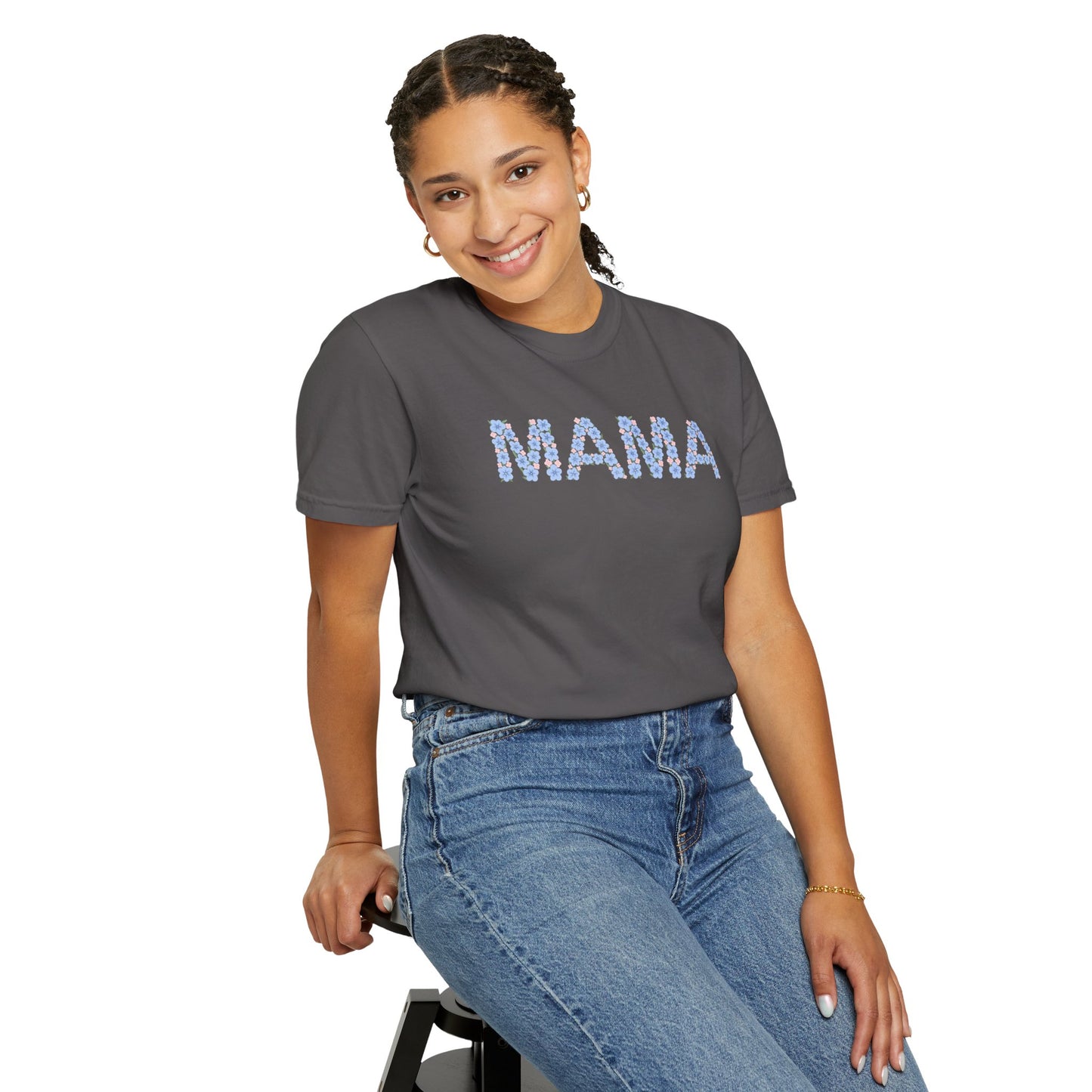 MAMA Floral Comfort Colors Tee