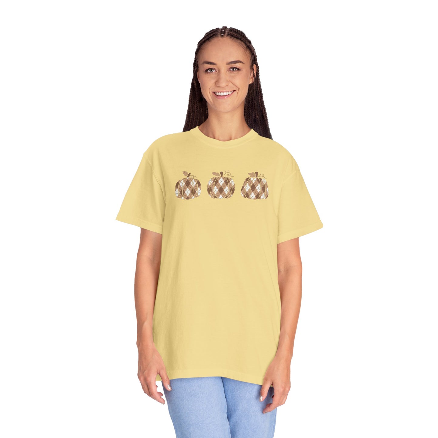 Plaid Pumpkins Comfort Colors Tee